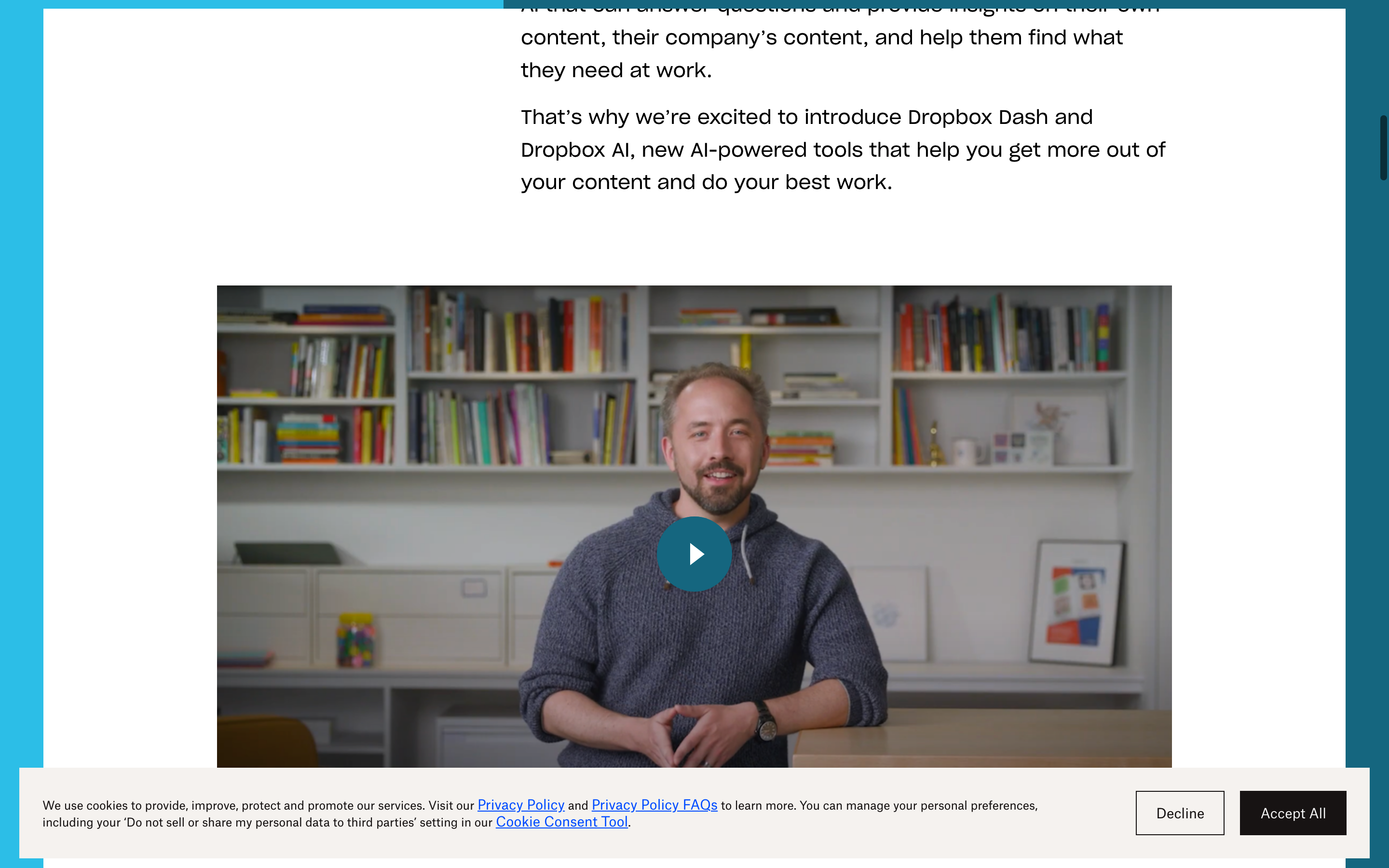 Screenshot of Dropbox AI