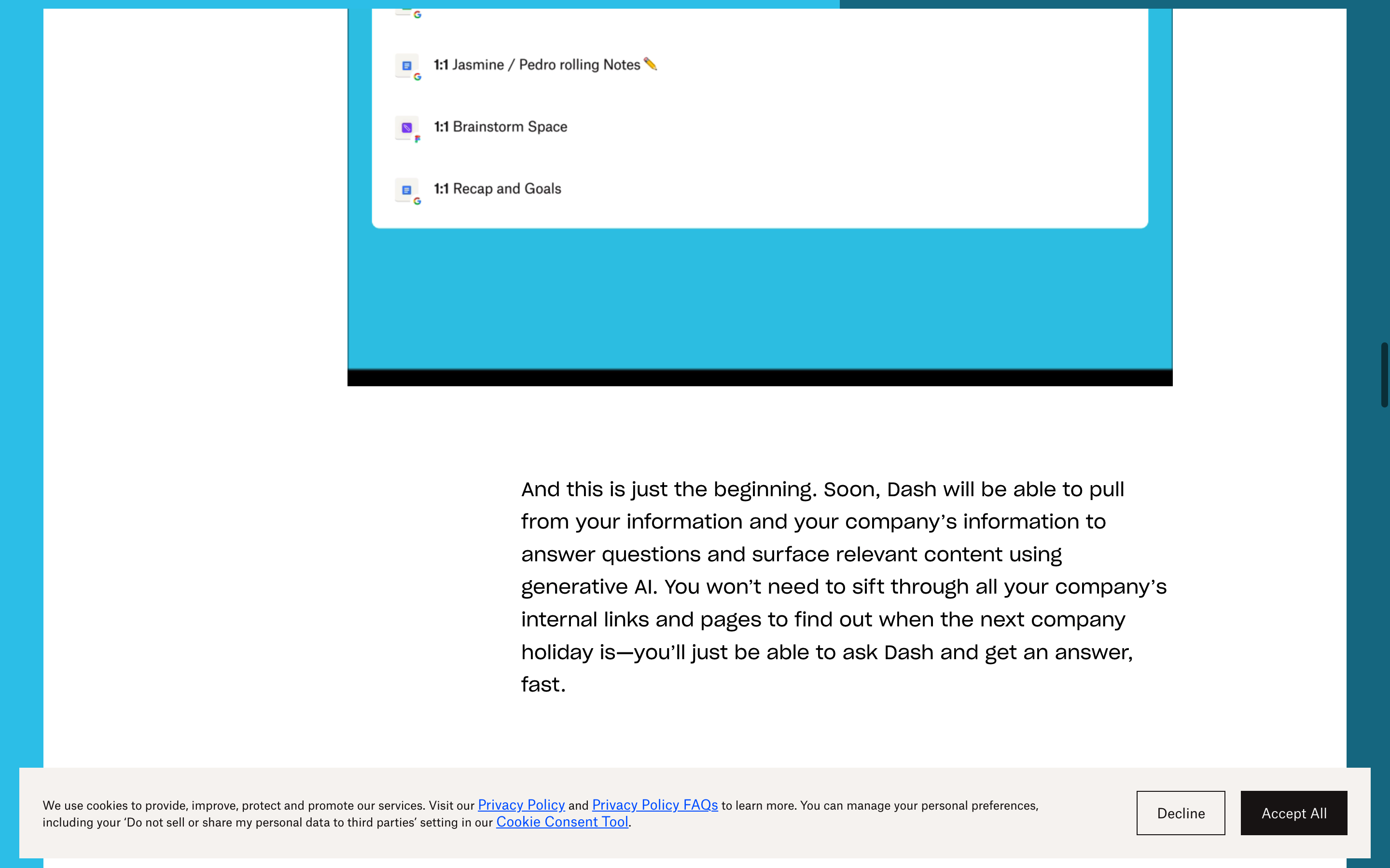Screenshot of Dropbox AI