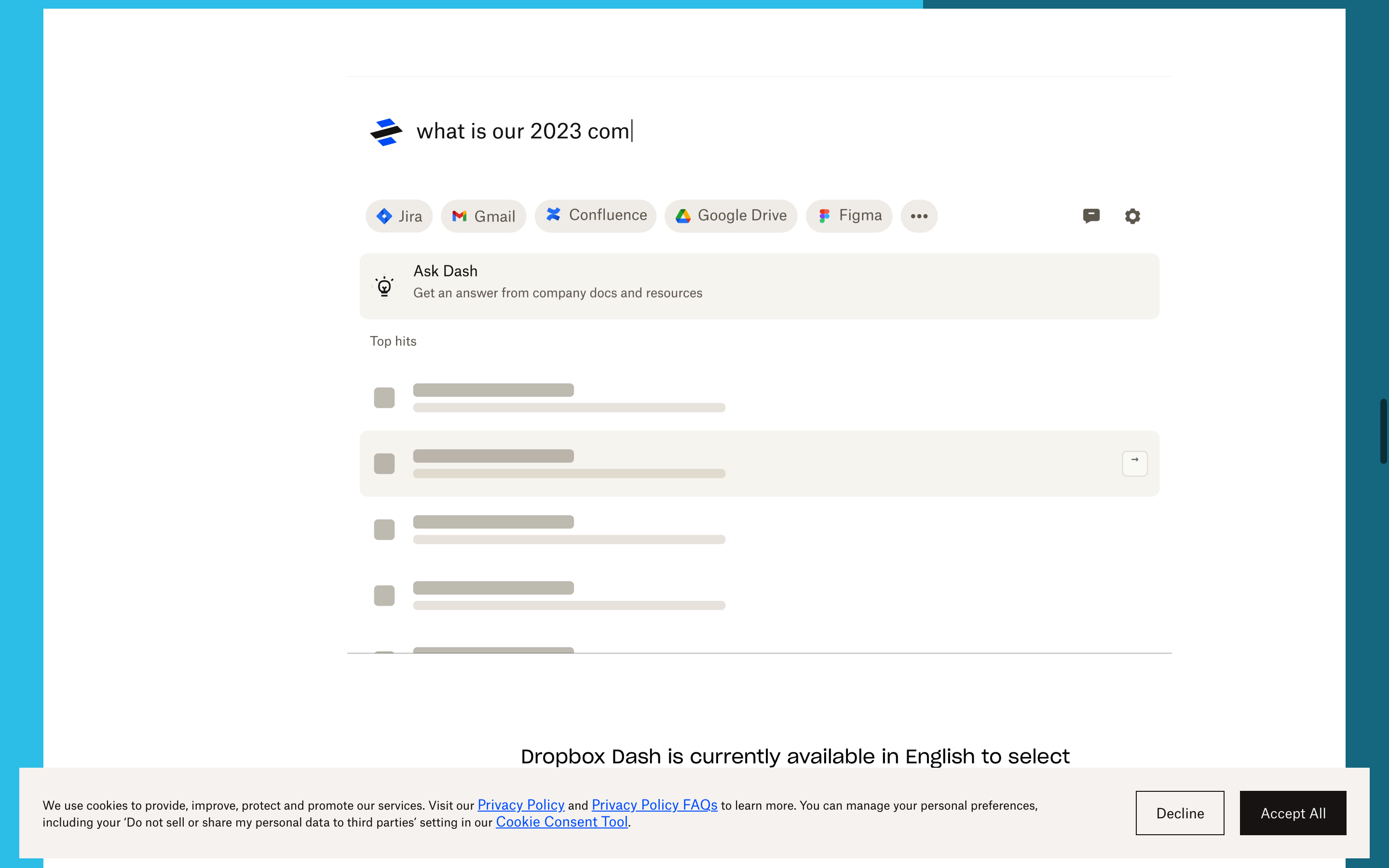 Screenshot of Dropbox AI