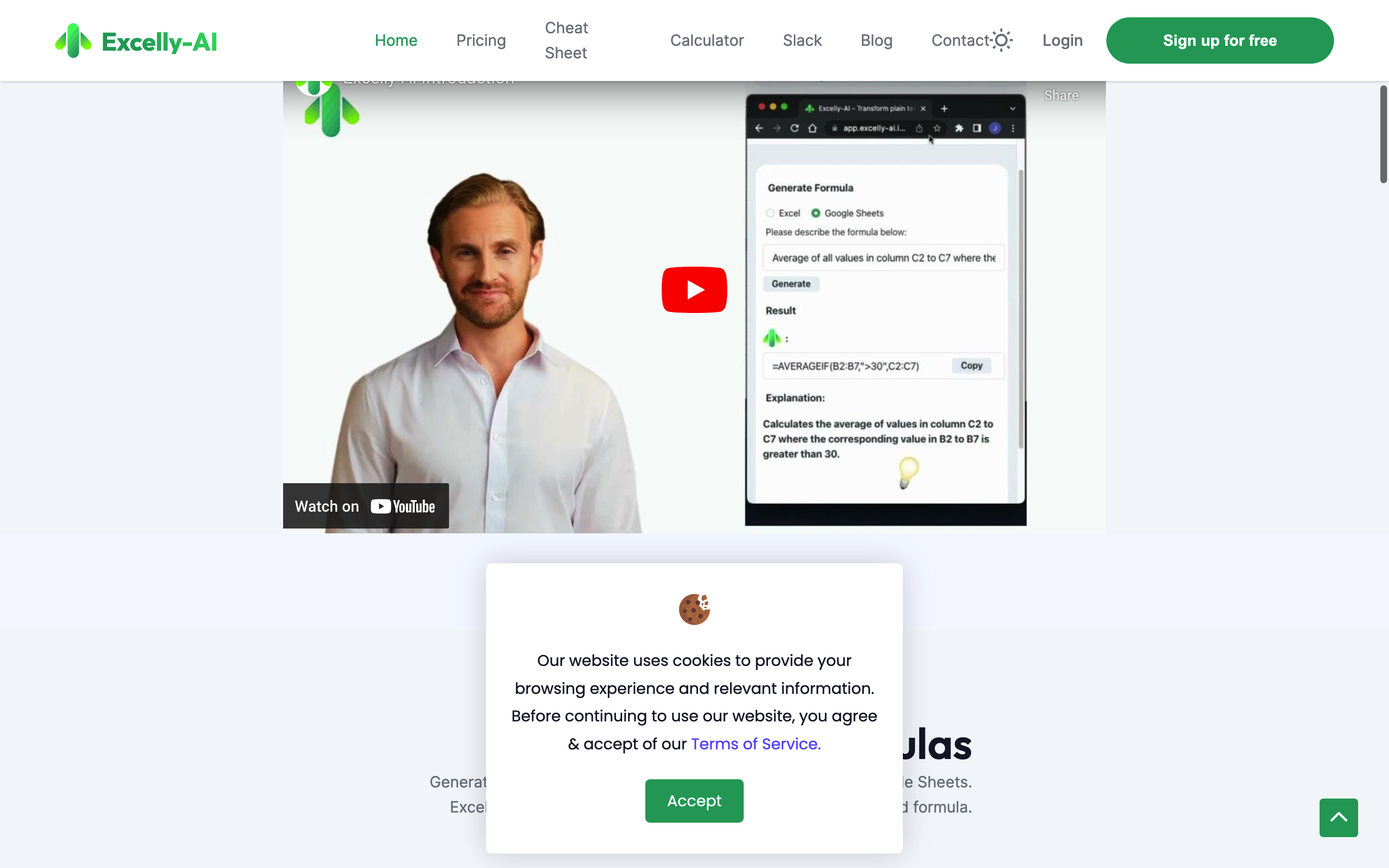 Screenshot of Excelly-AI