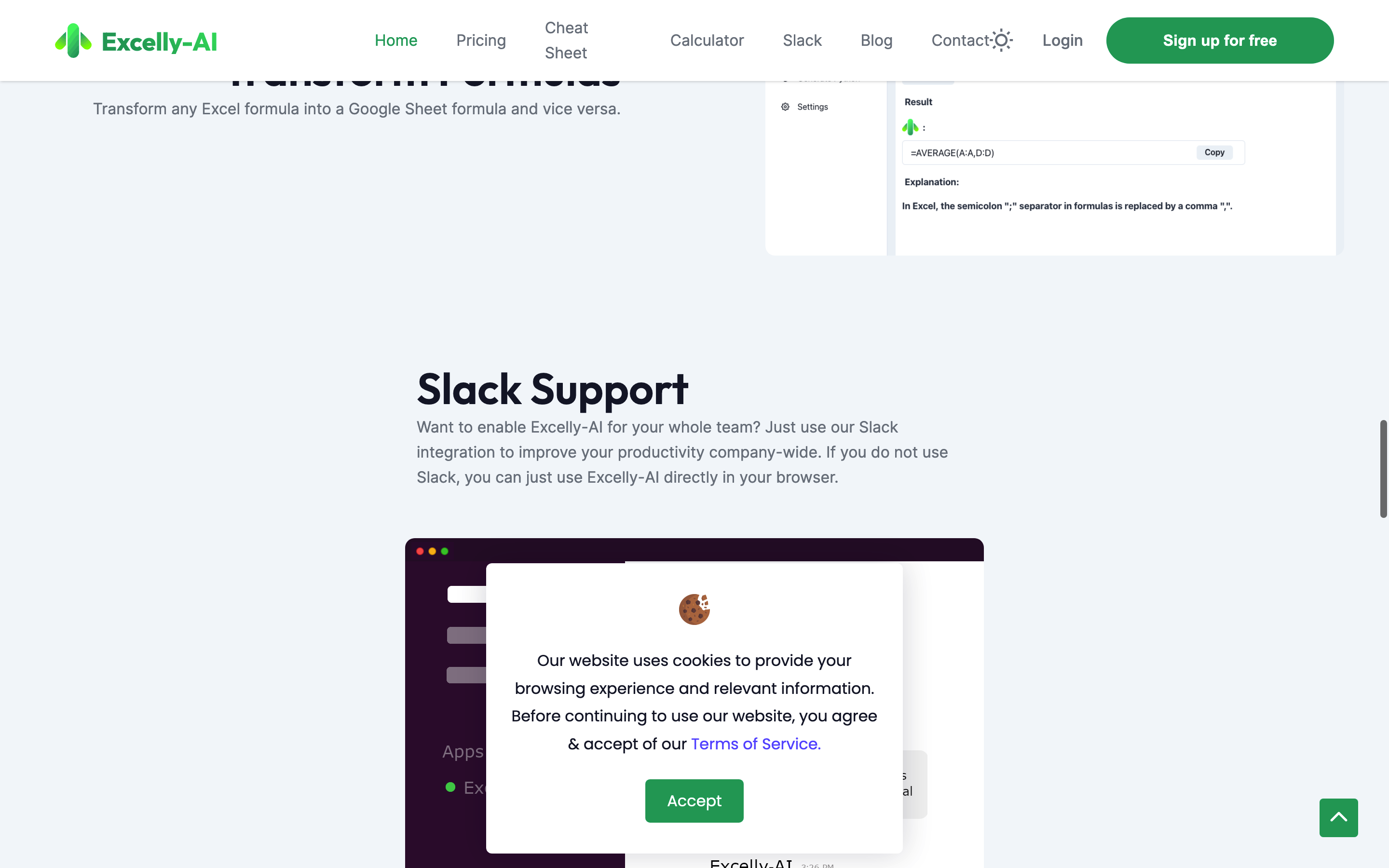 Screenshot of Excelly-AI