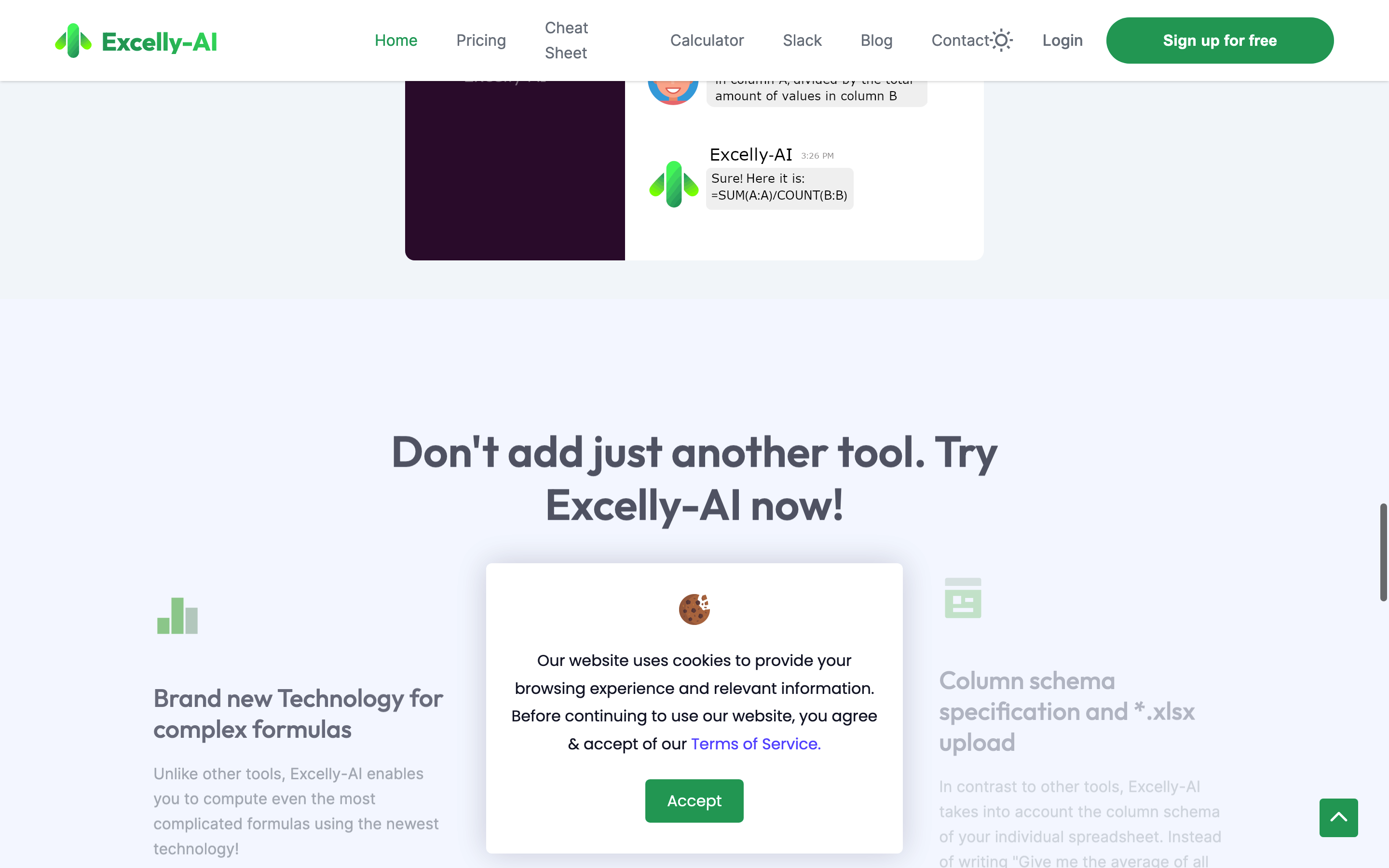 Screenshot of Excelly-AI