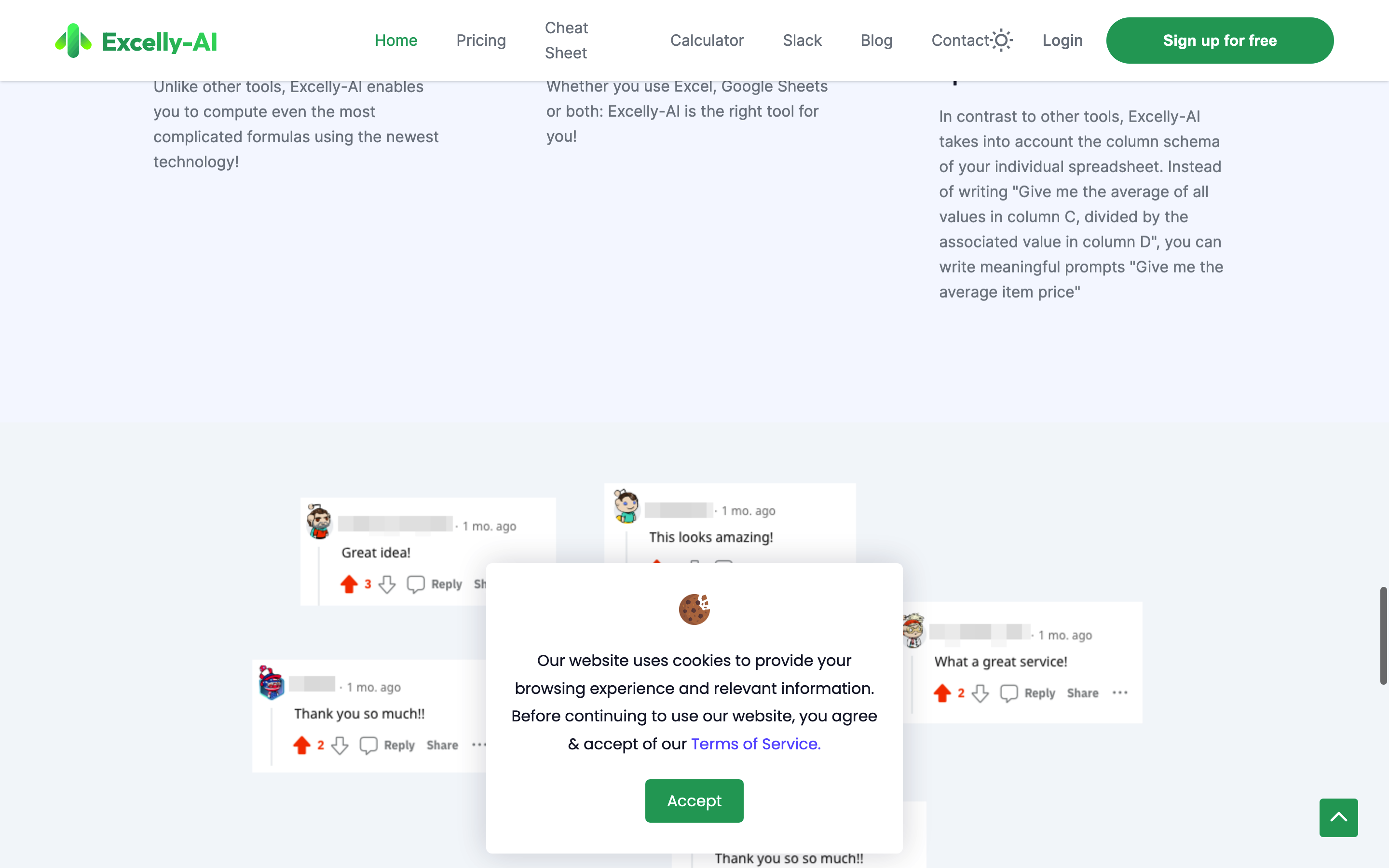 Screenshot of Excelly-AI