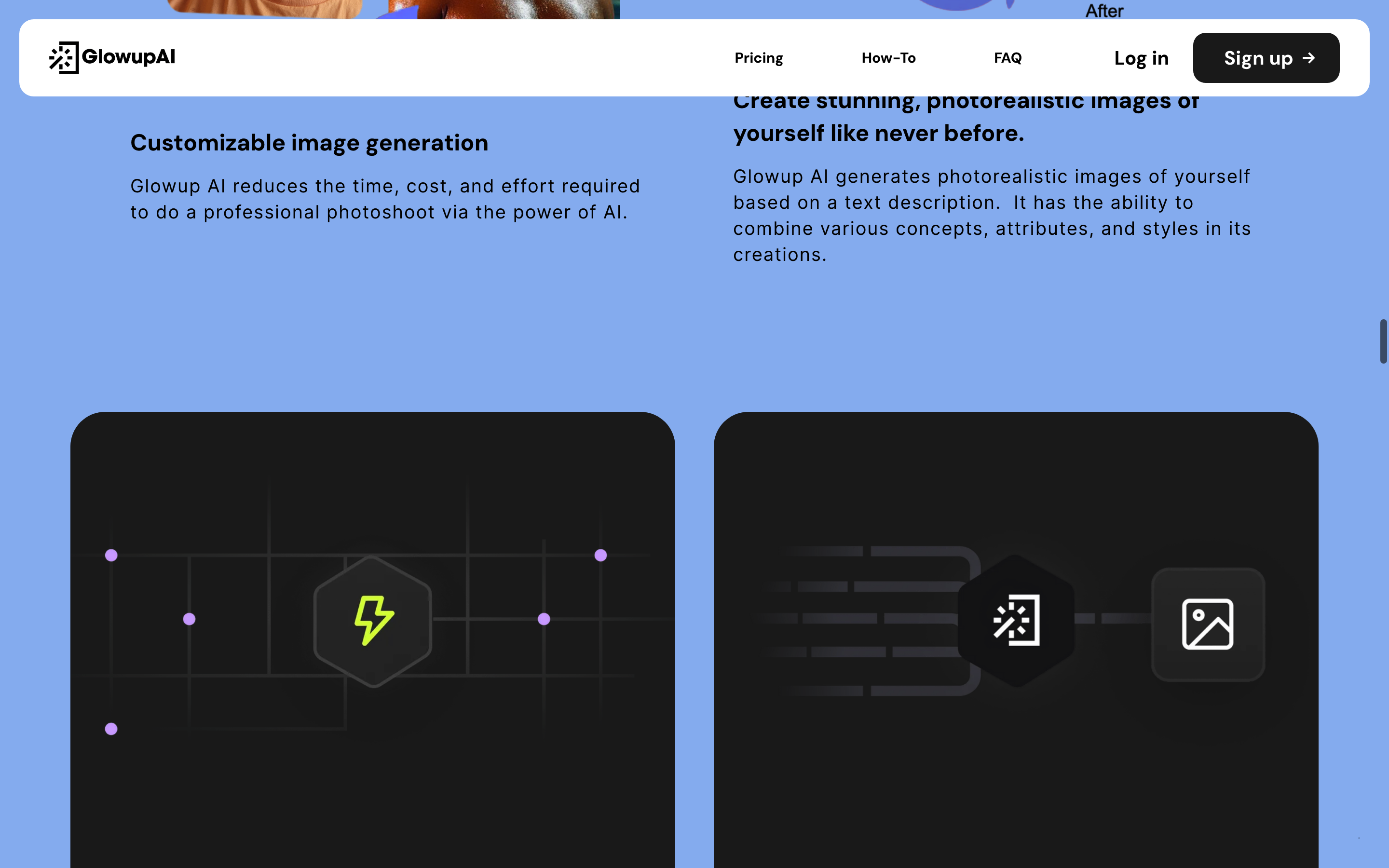 Screenshot of Glowup AI