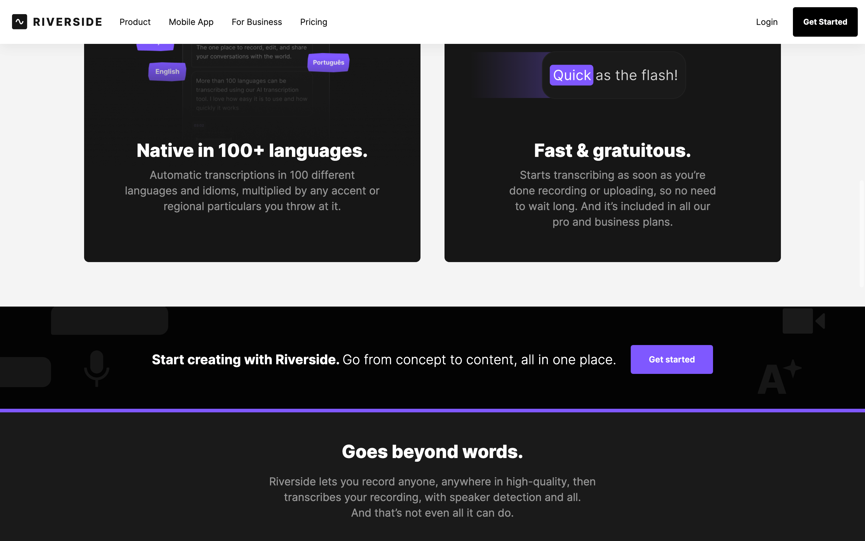 Screenshot of AI Transcriptions by Riverside
