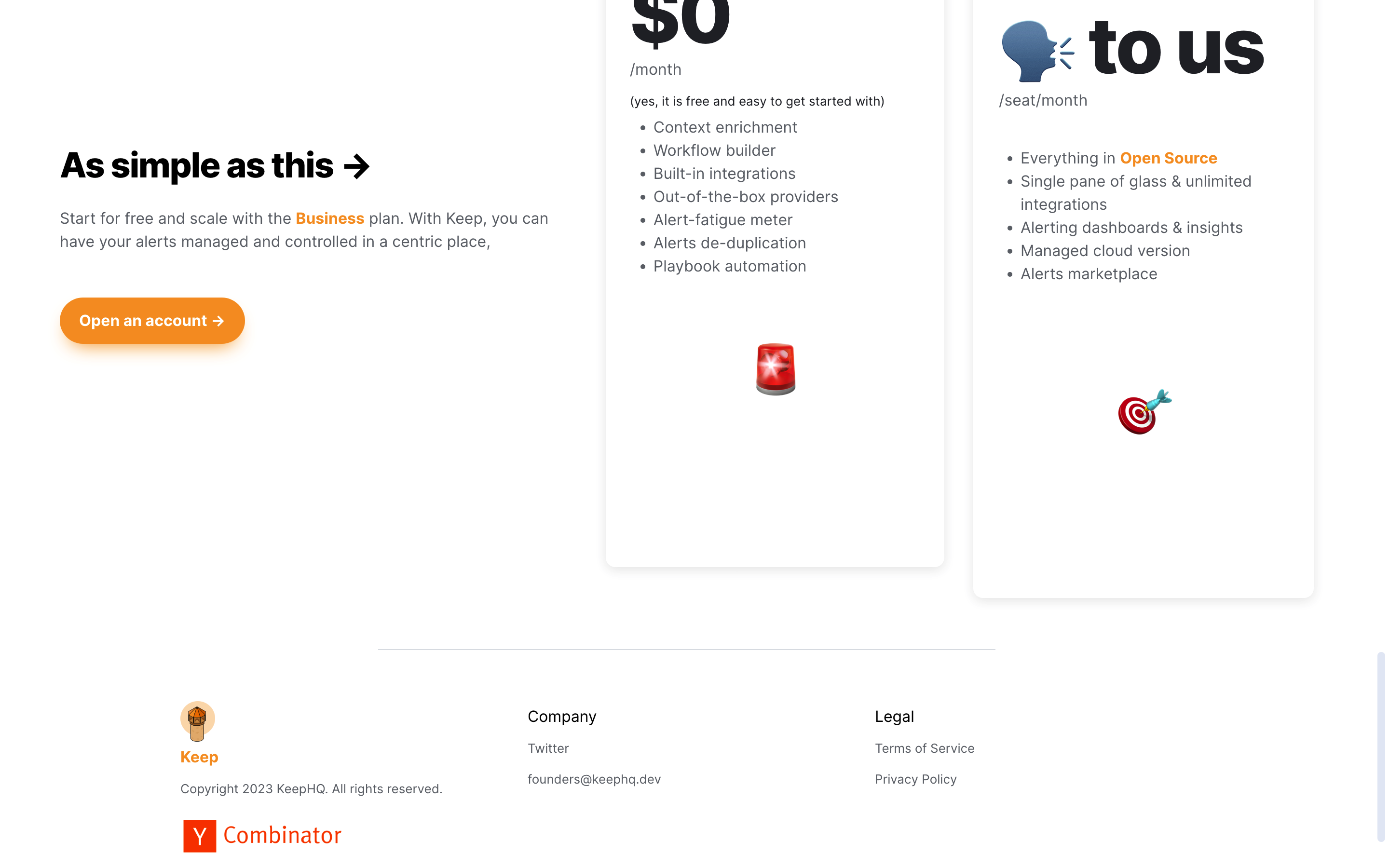 Screenshot of KeepHQ
