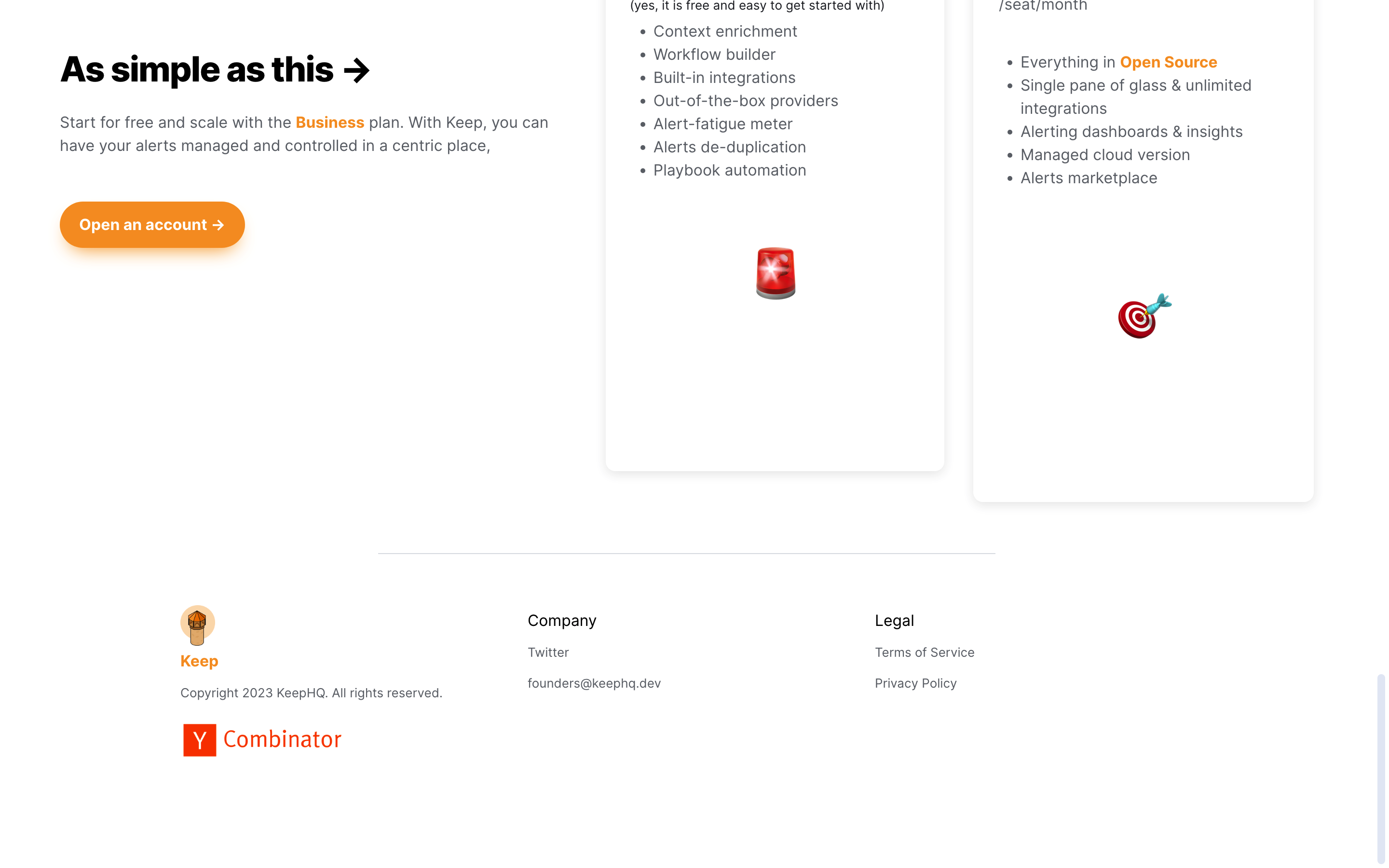Screenshot of KeepHQ