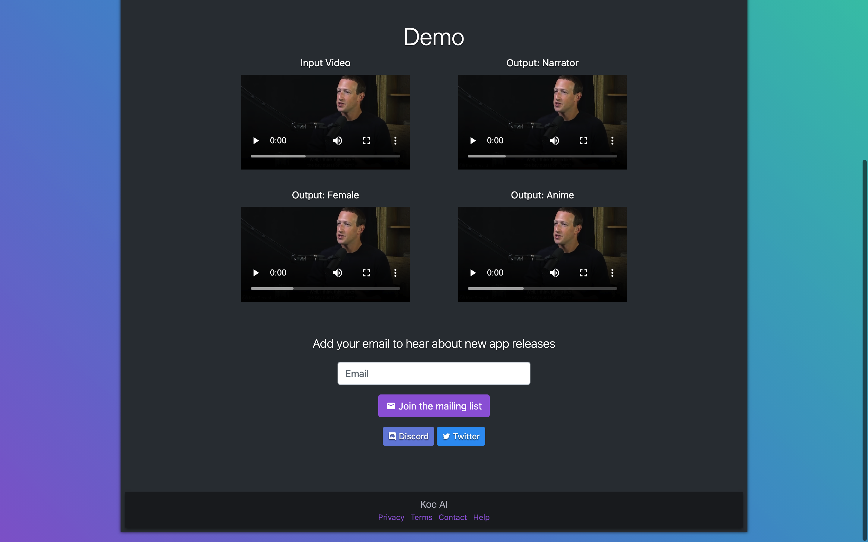 Screenshot of Koe Recast