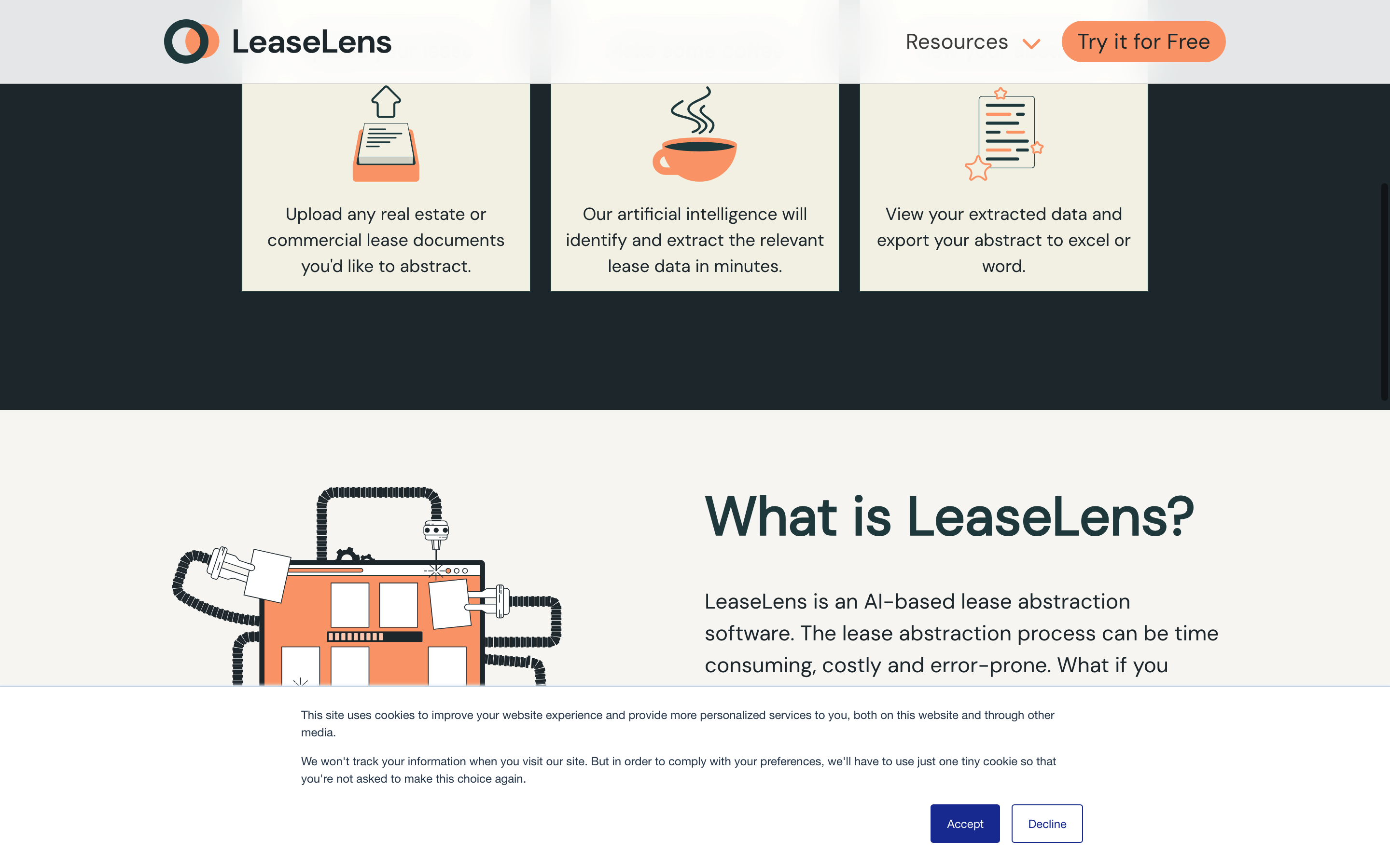 Screenshot of LeaseLens