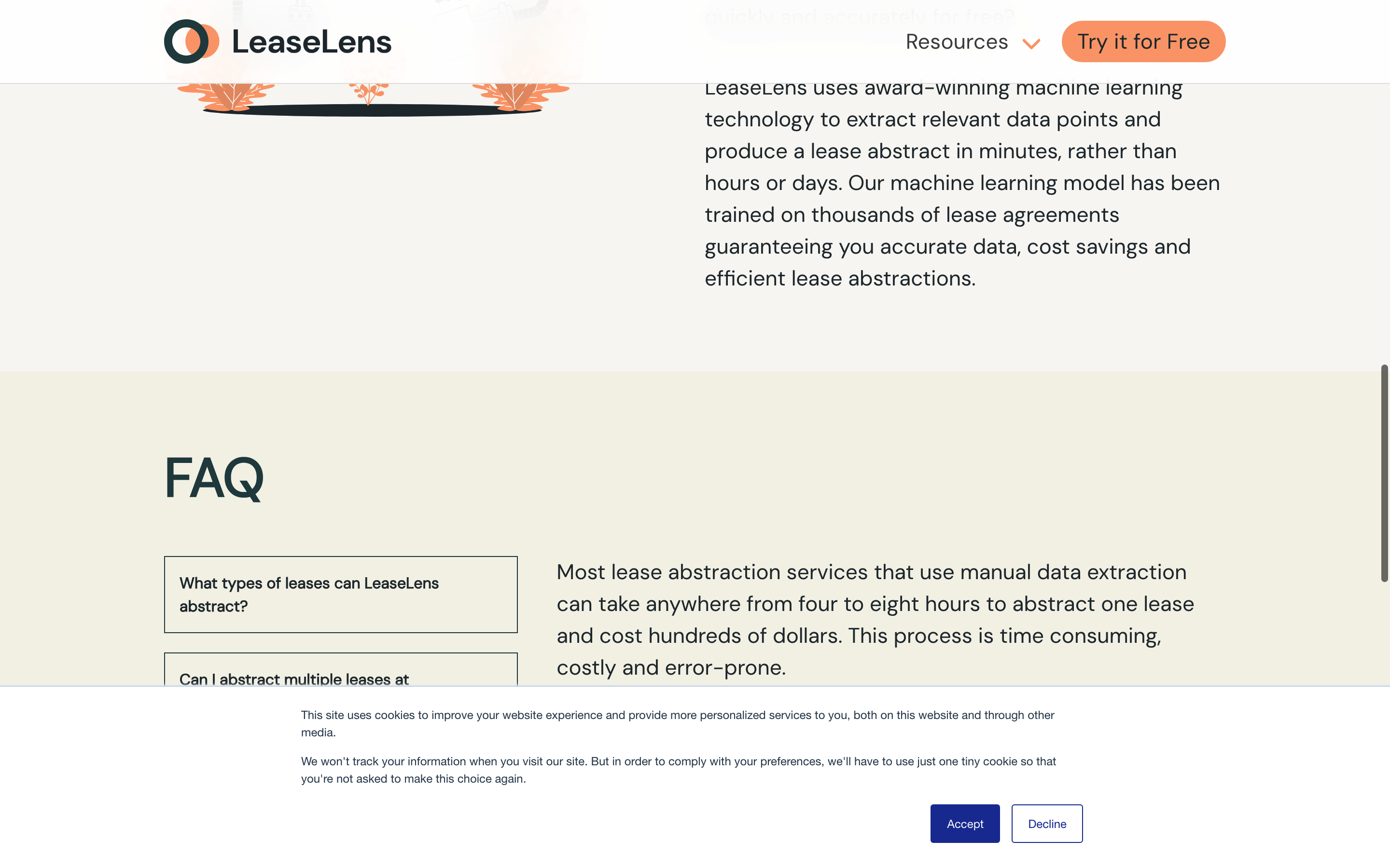 Screenshot of LeaseLens