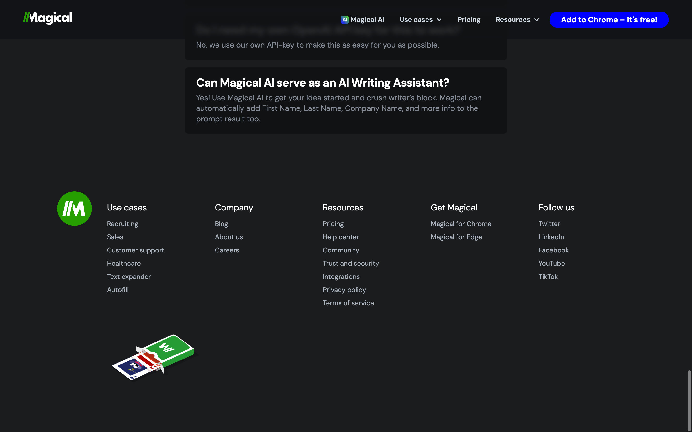Screenshot of Magical AI