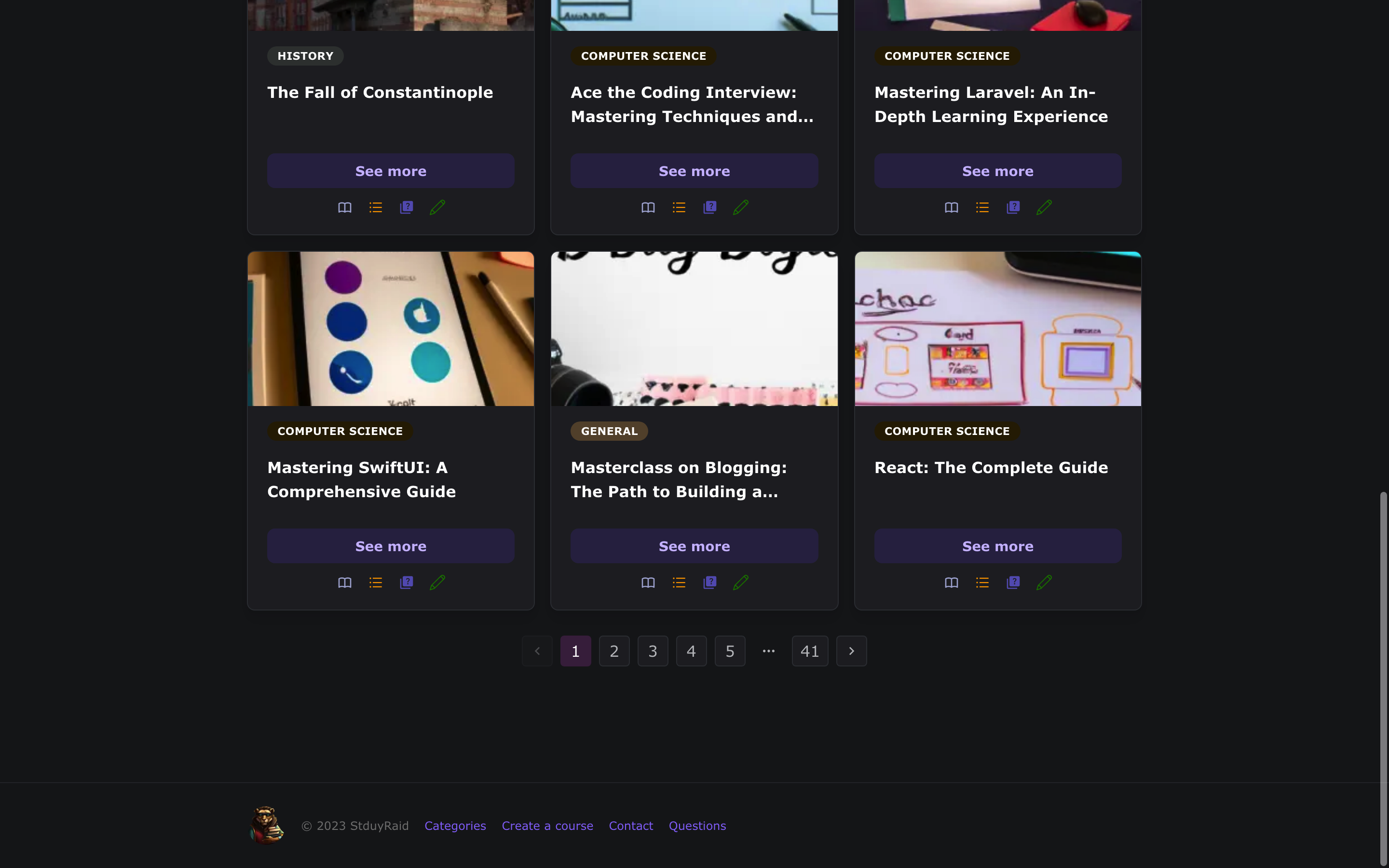 Screenshot of StudyRaid