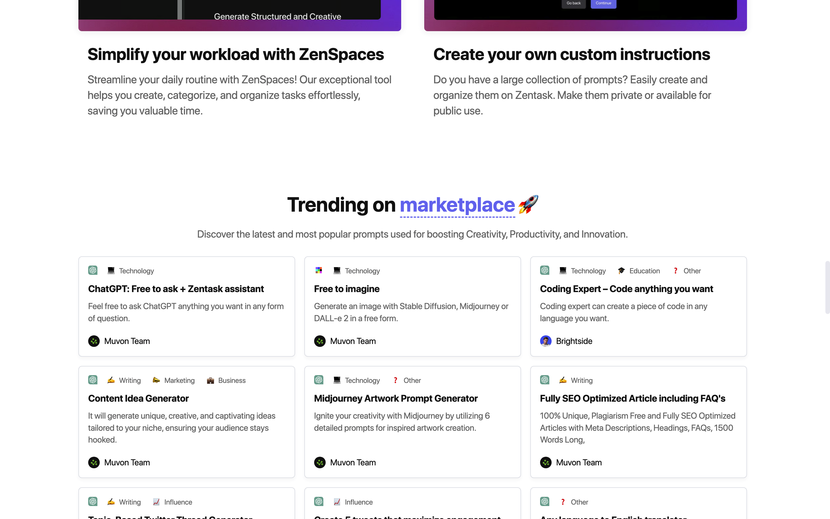 Screenshot of Zentask