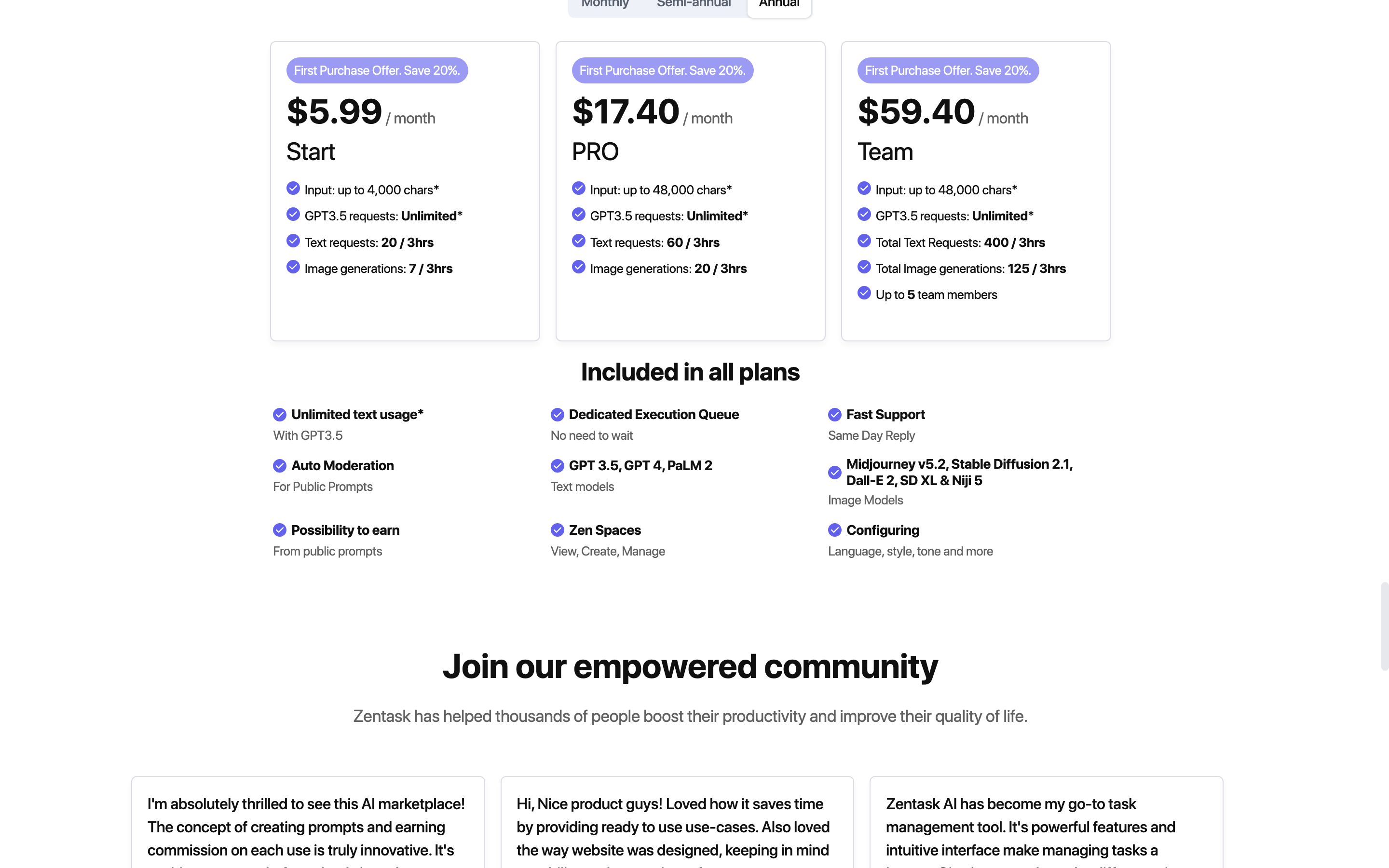 Screenshot of Zentask