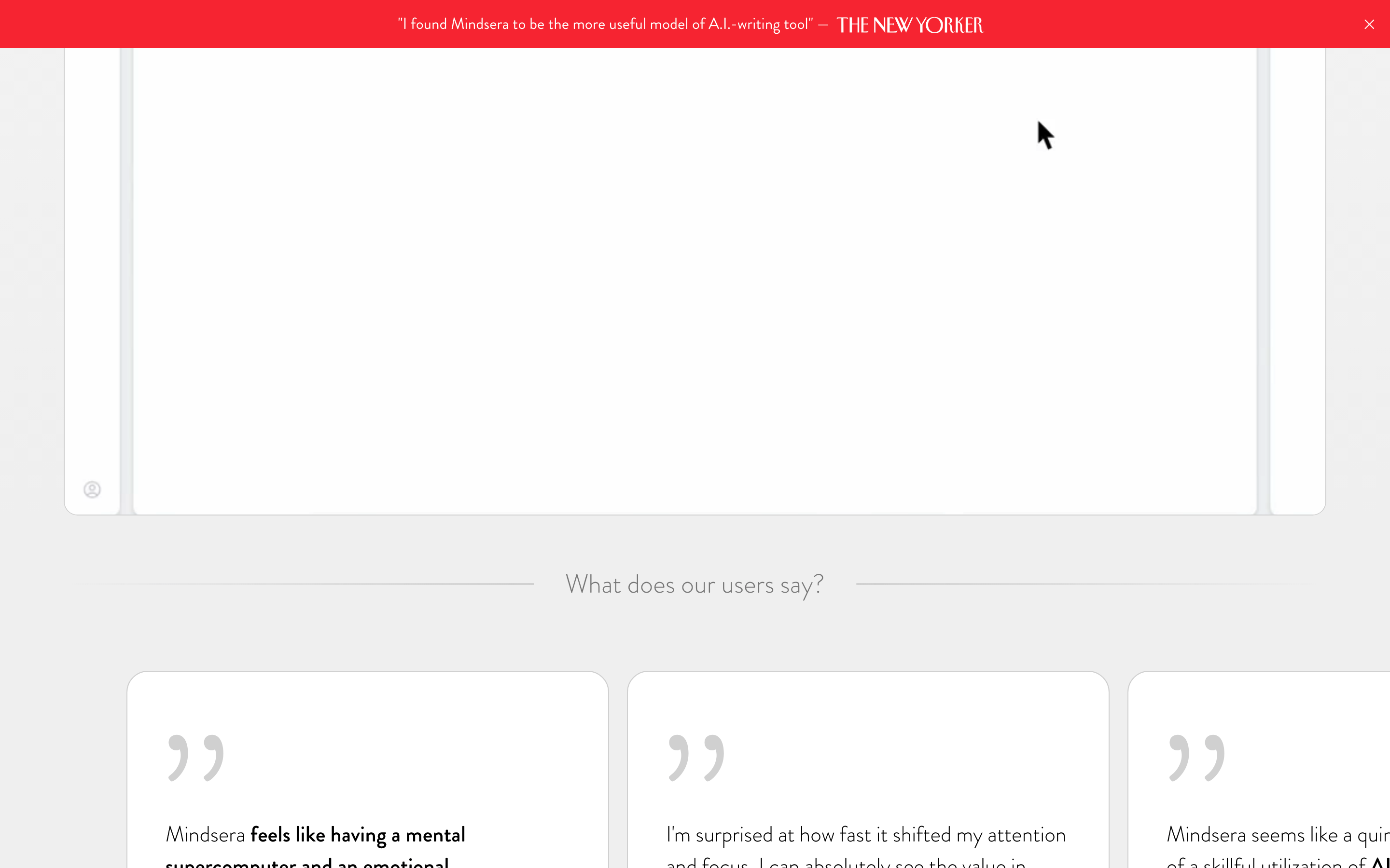 Screenshot of Mindsera