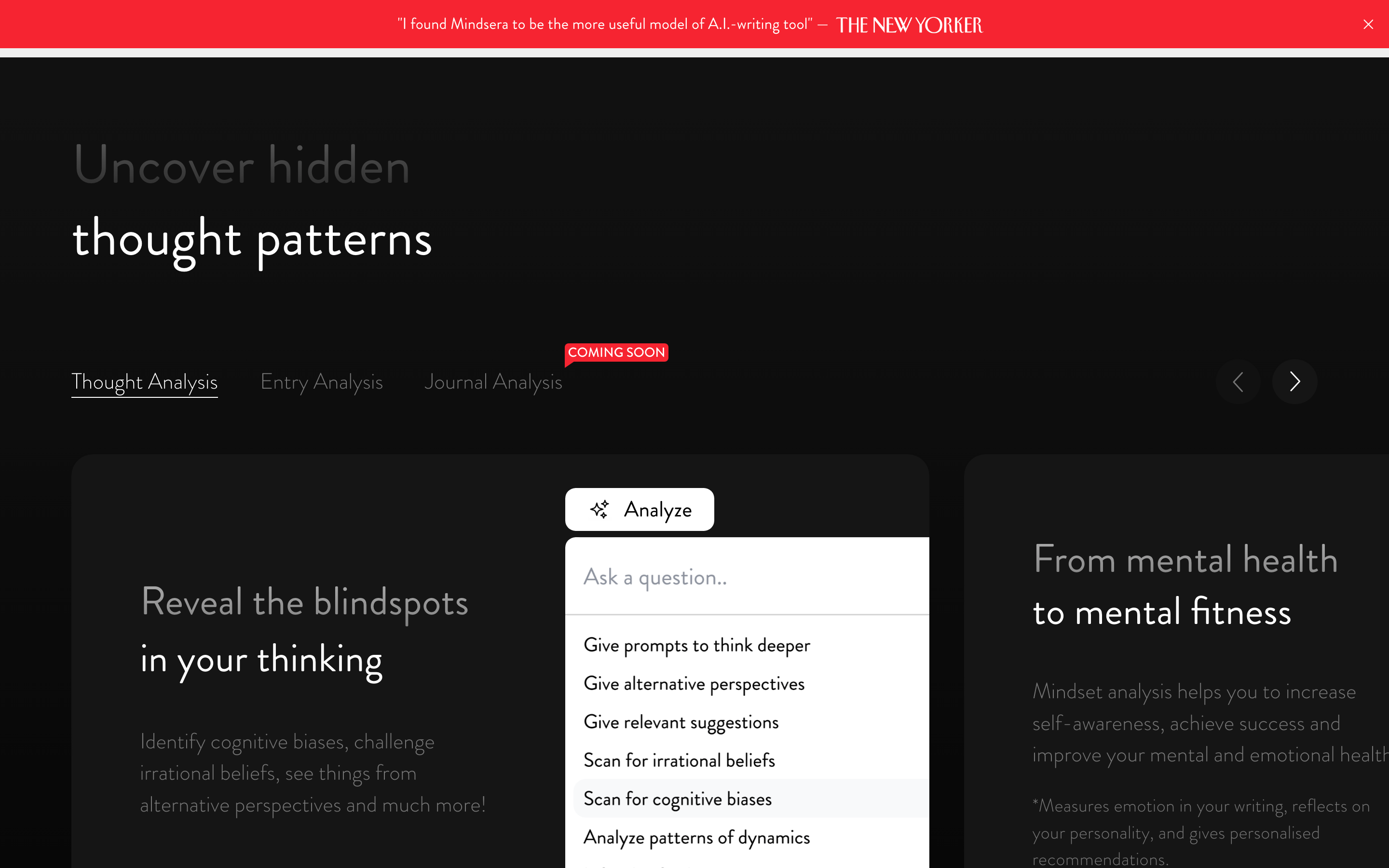 Screenshot of Mindsera