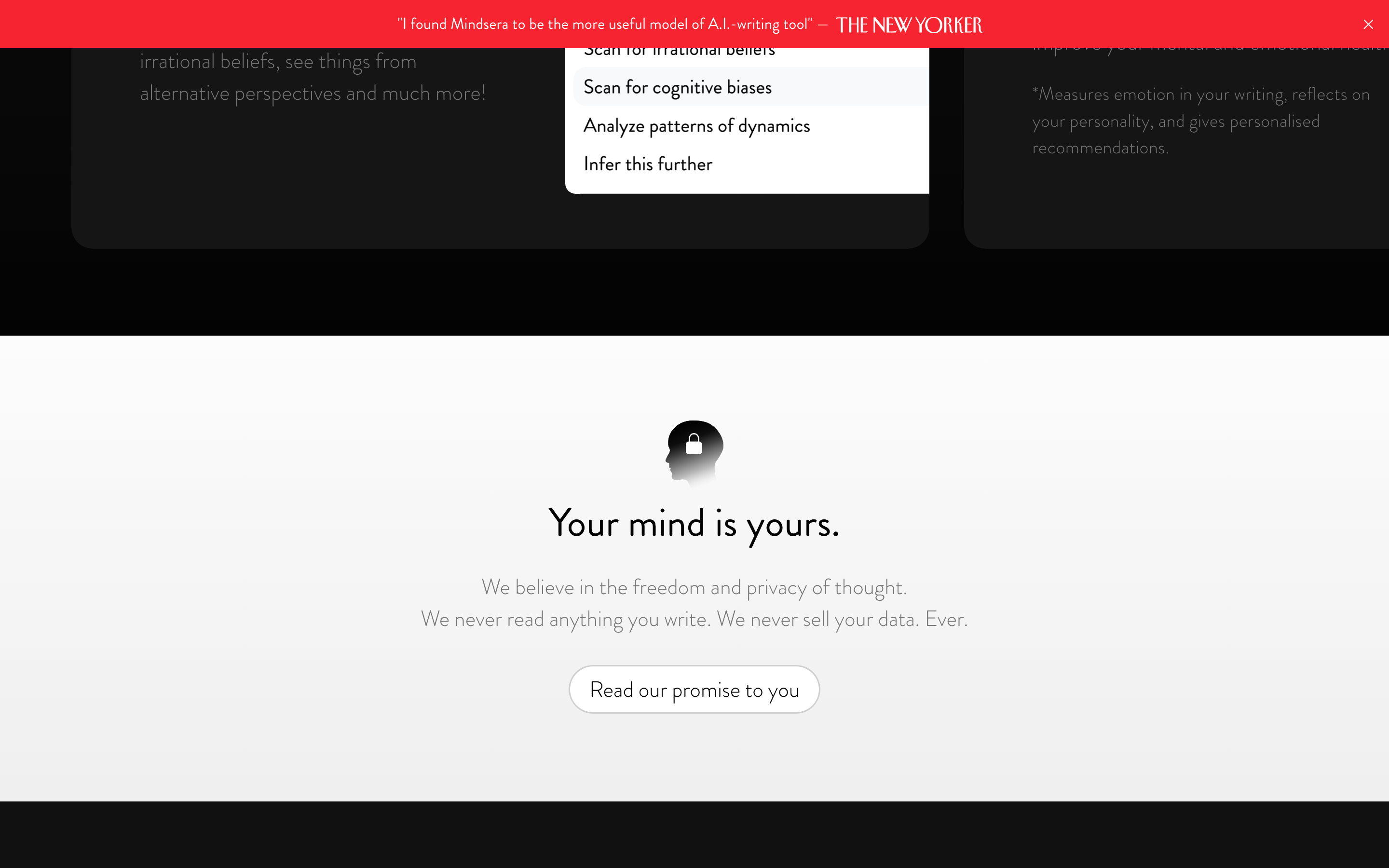 Screenshot of Mindsera