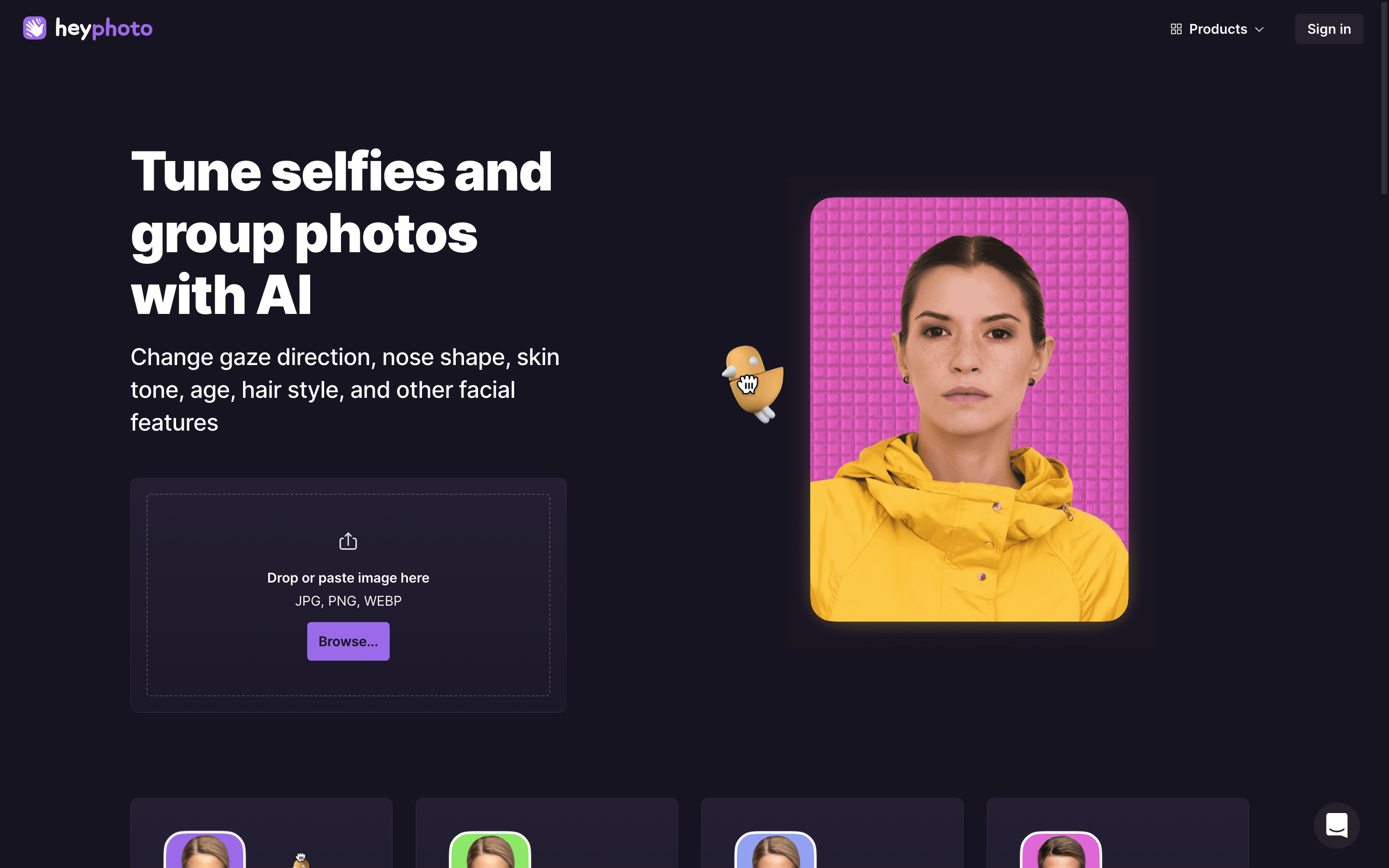 Screenshot of hey-photo