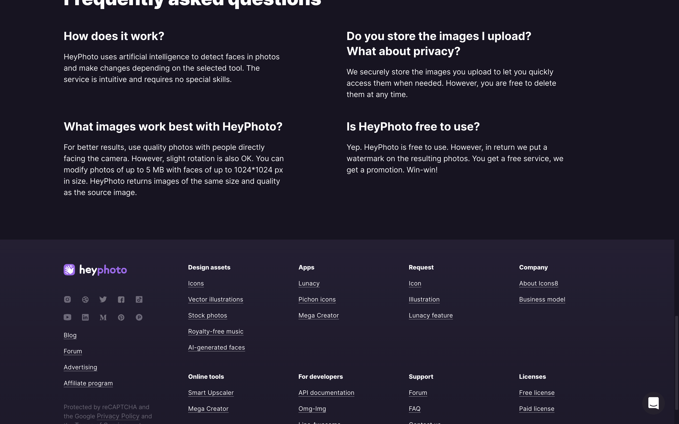Screenshot of hey-photo