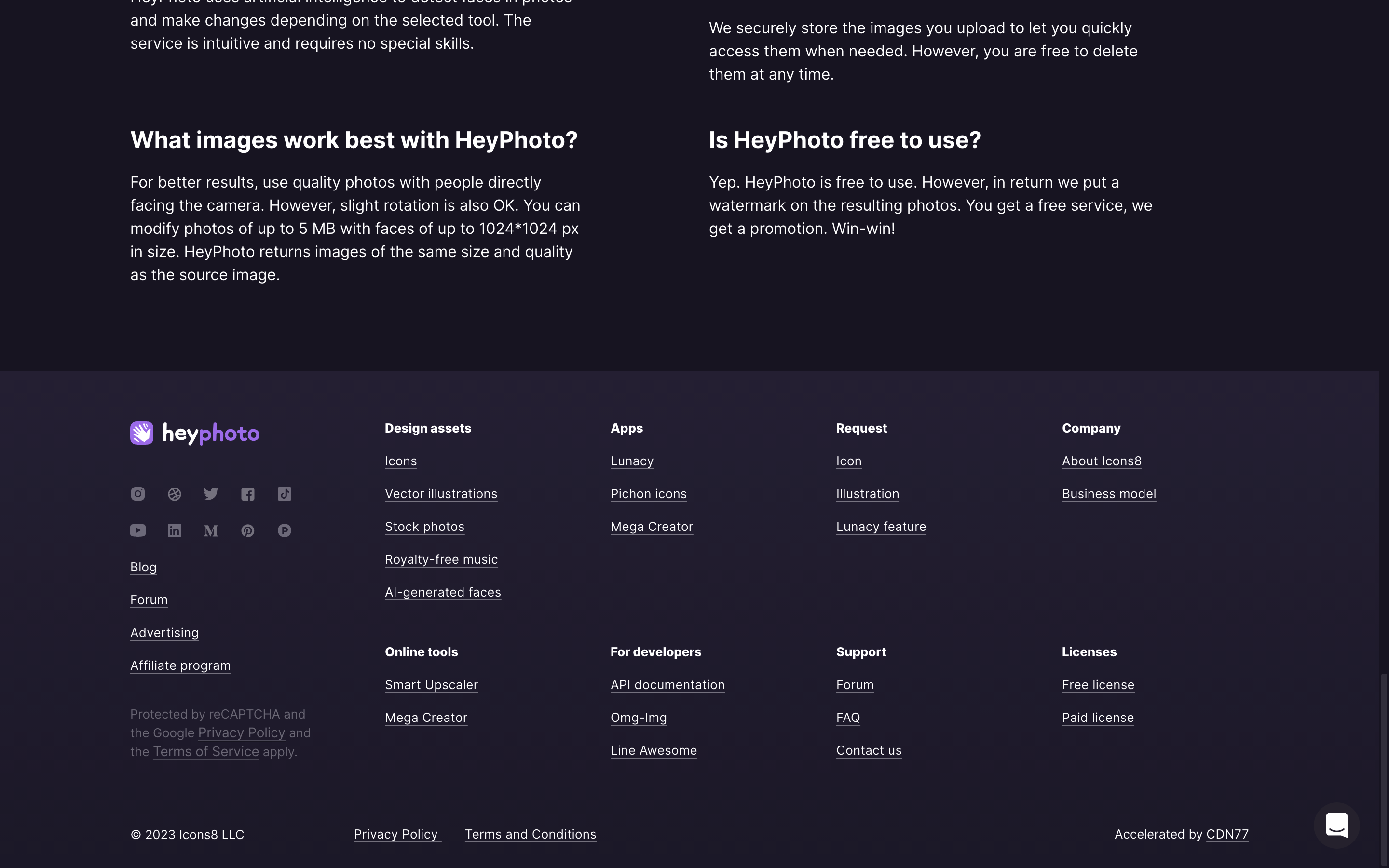 Screenshot of hey-photo