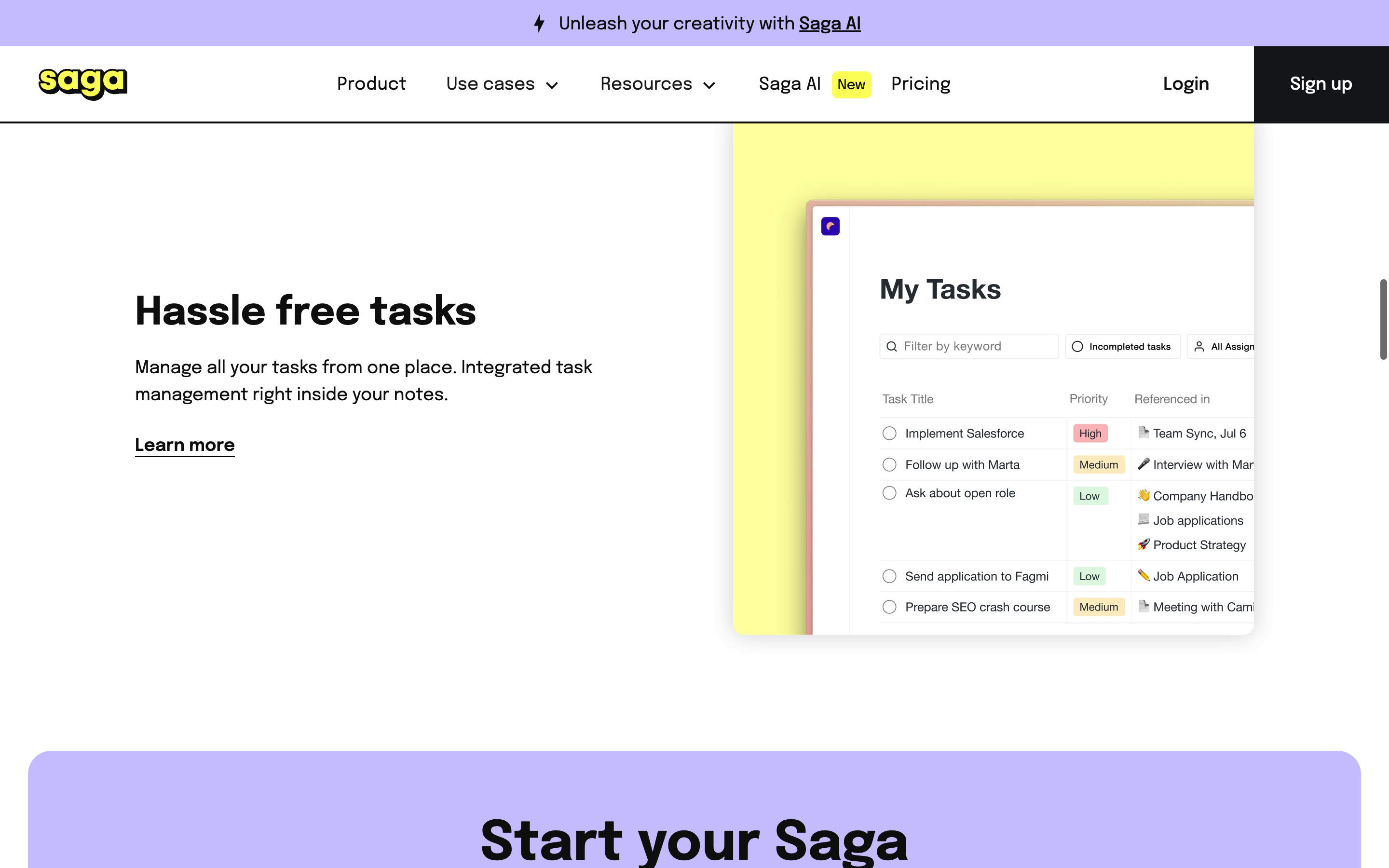 Screenshot of saga-so