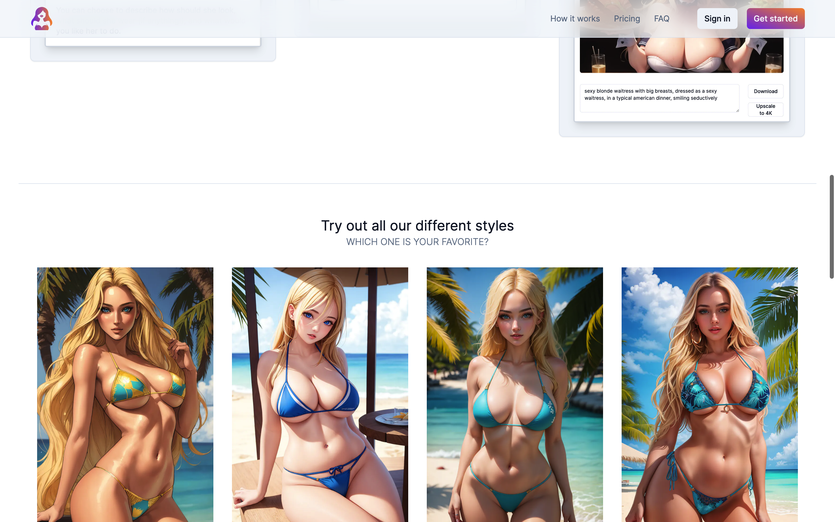 Screenshot of OnlyBabes.ai