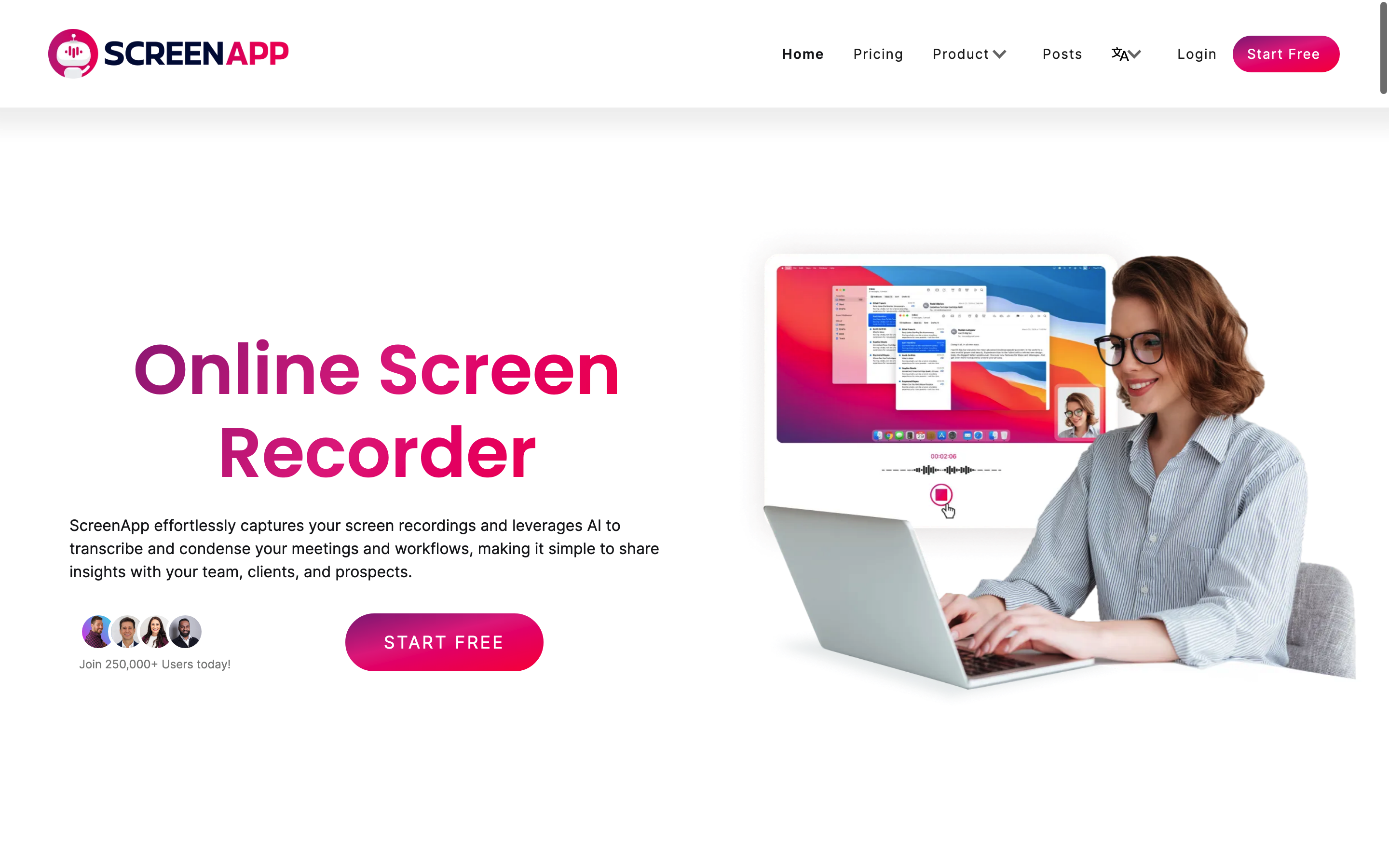 Screenshot of ScreenApp