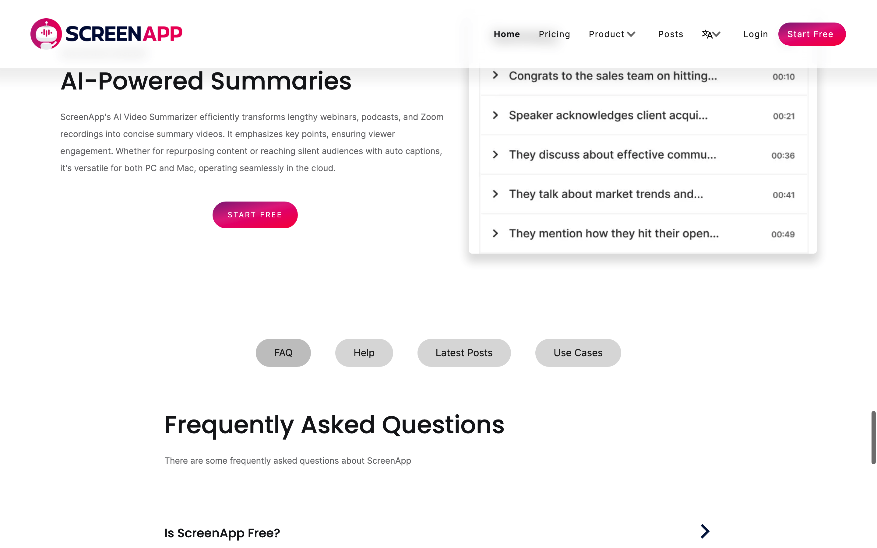 Screenshot of ScreenApp