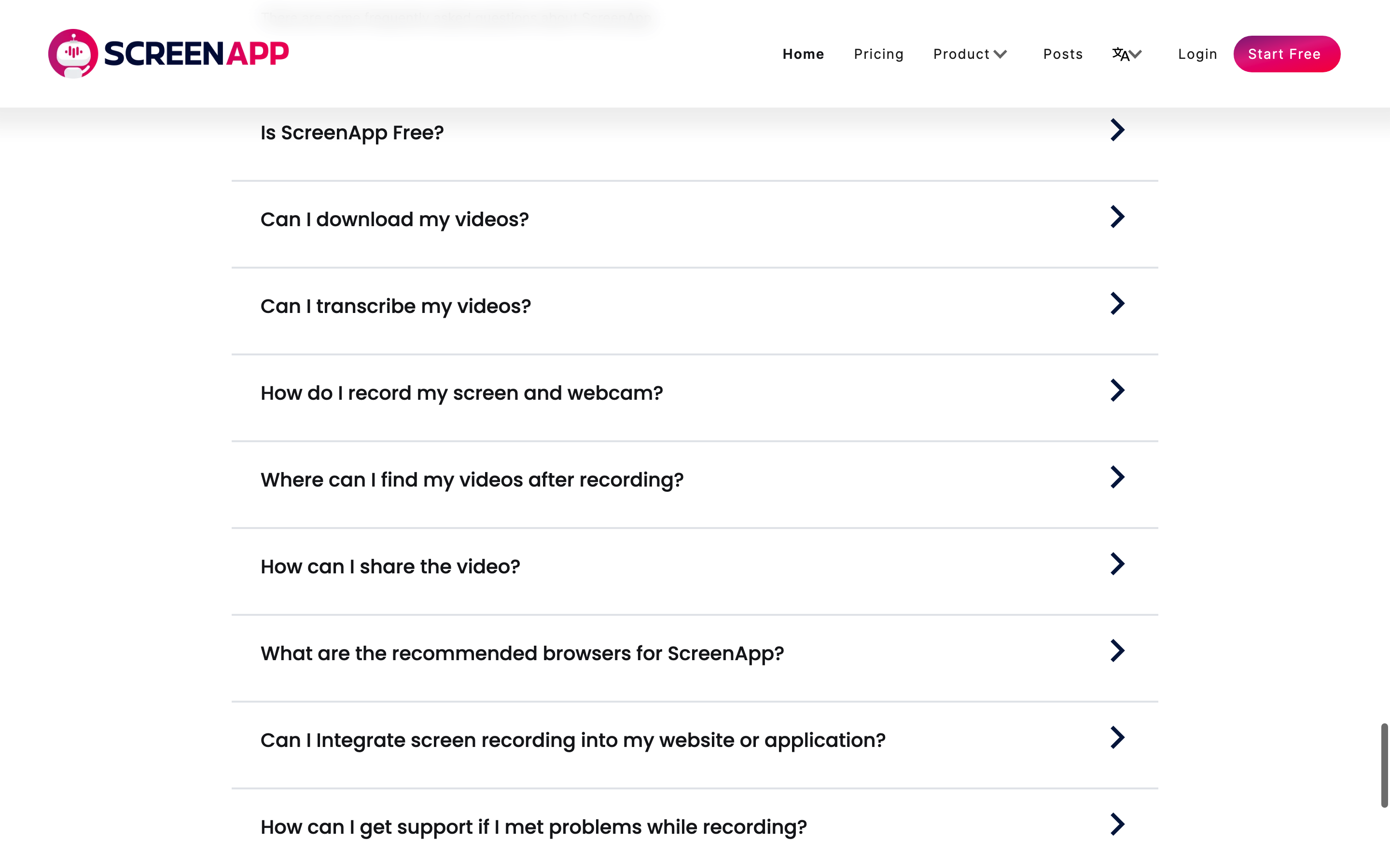 Screenshot of ScreenApp
