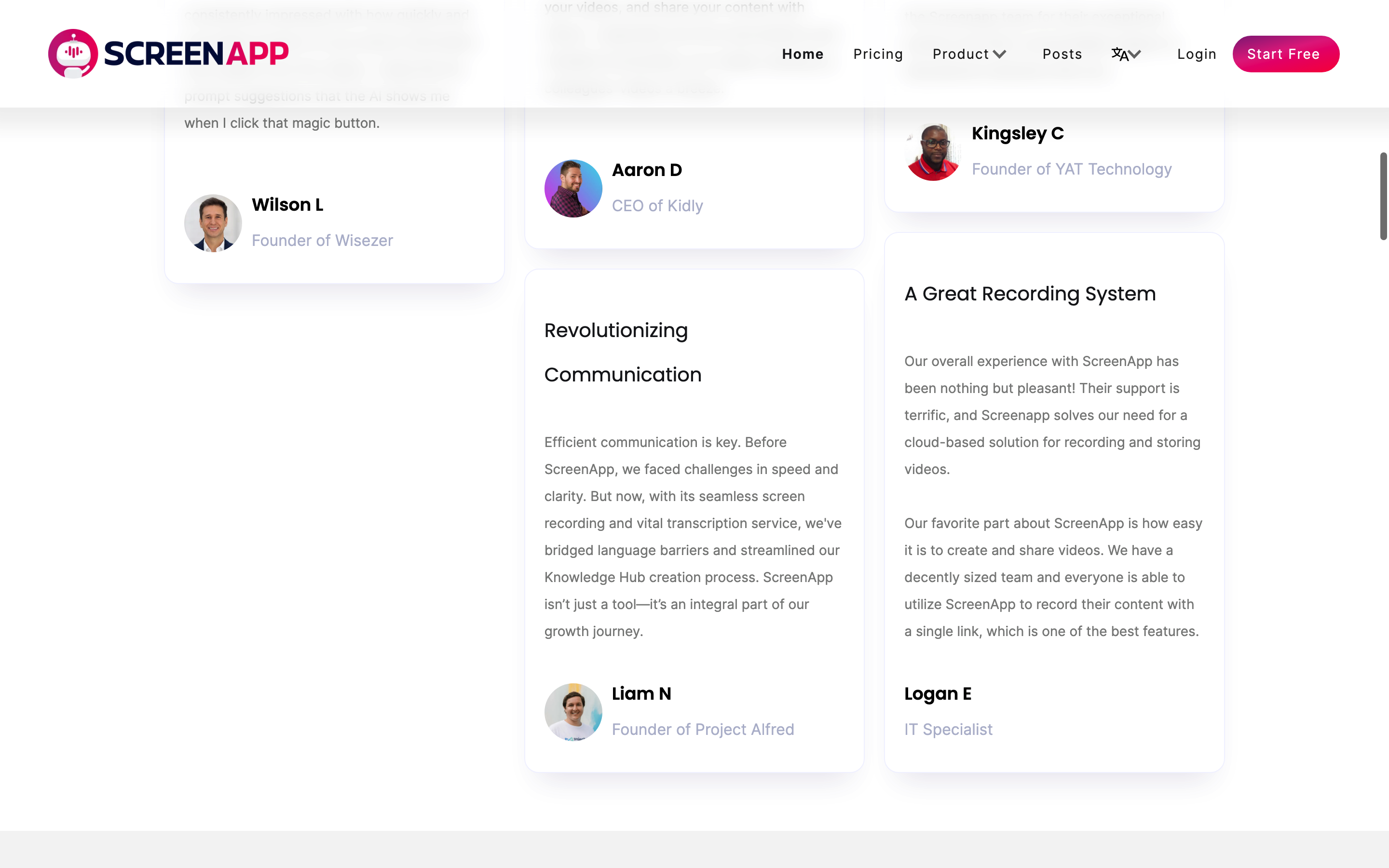 Screenshot of ScreenApp