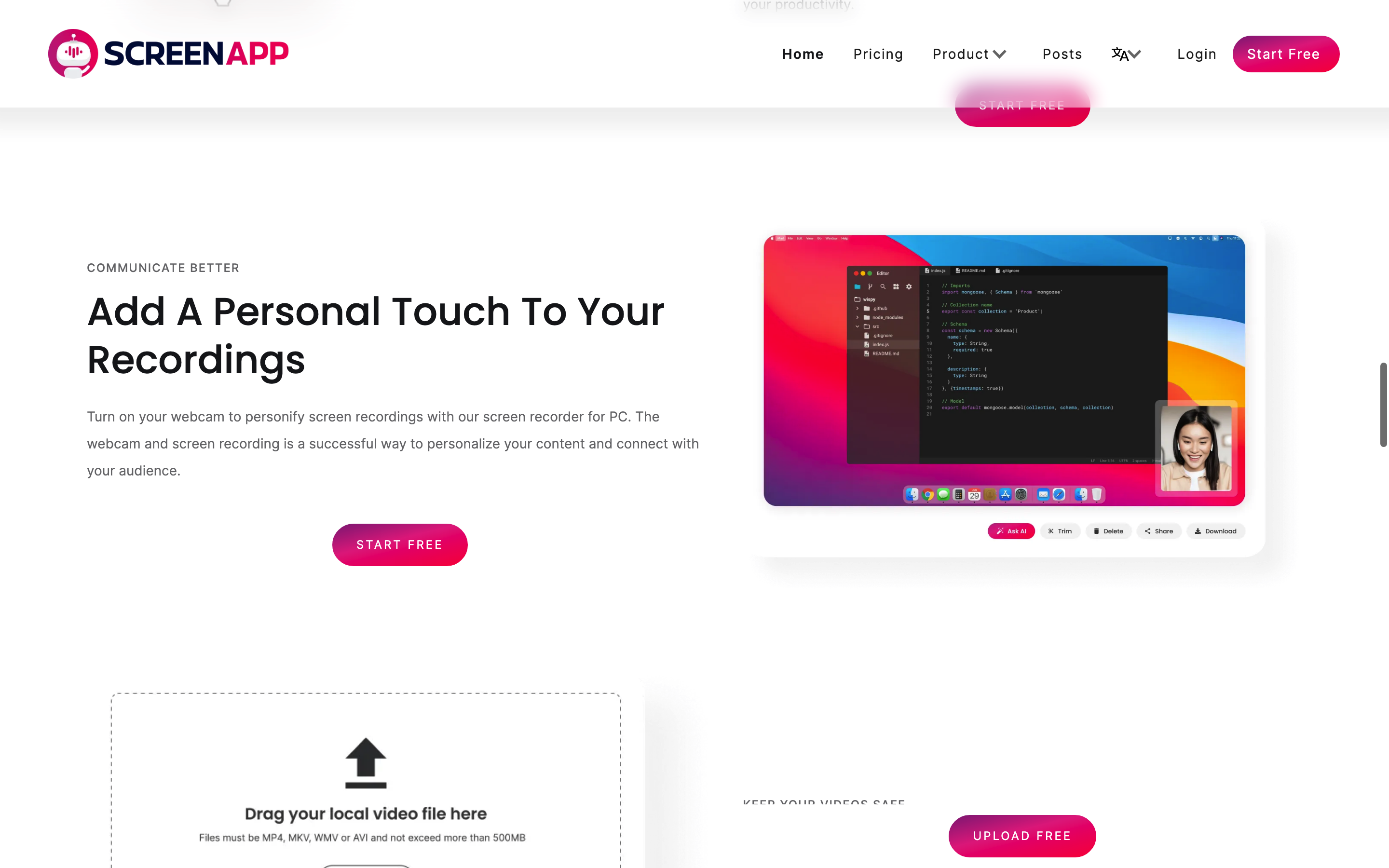 Screenshot of ScreenApp