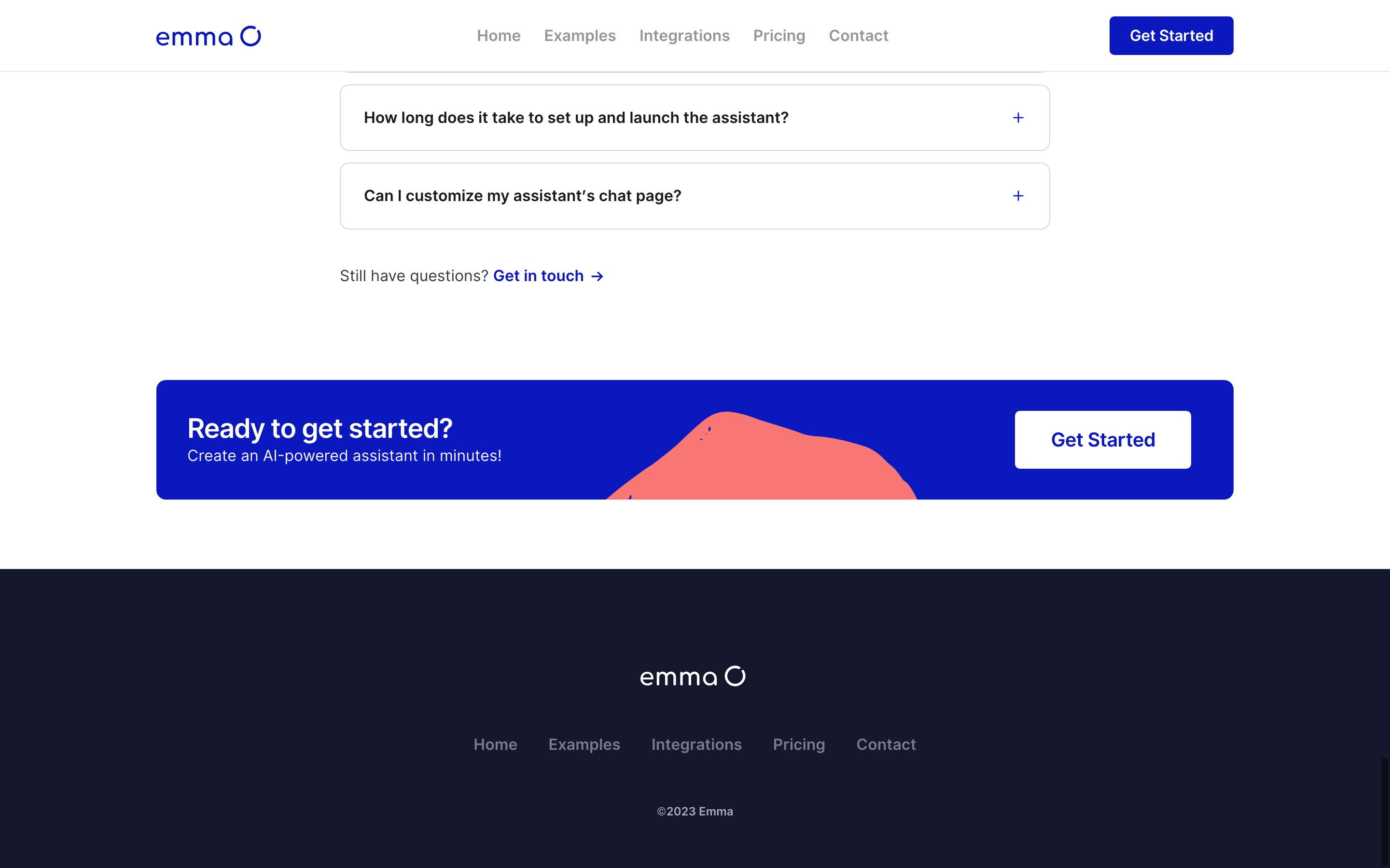 Screenshot of Emma AI