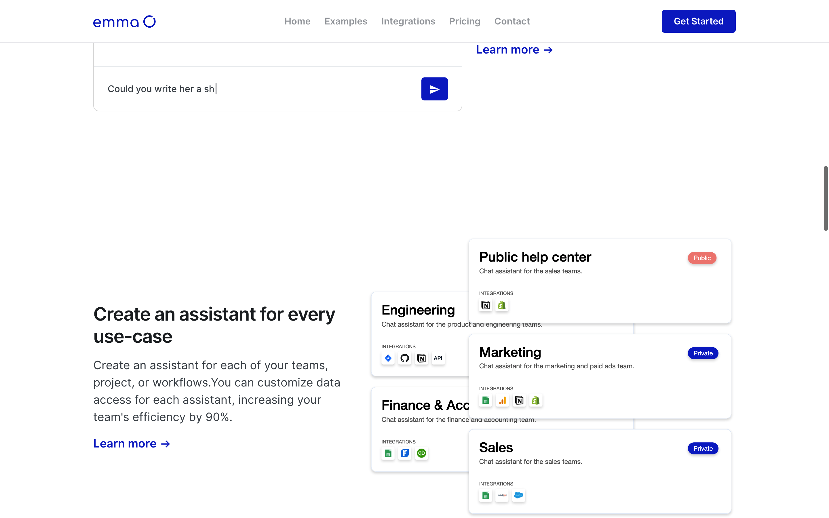 Screenshot of Emma AI