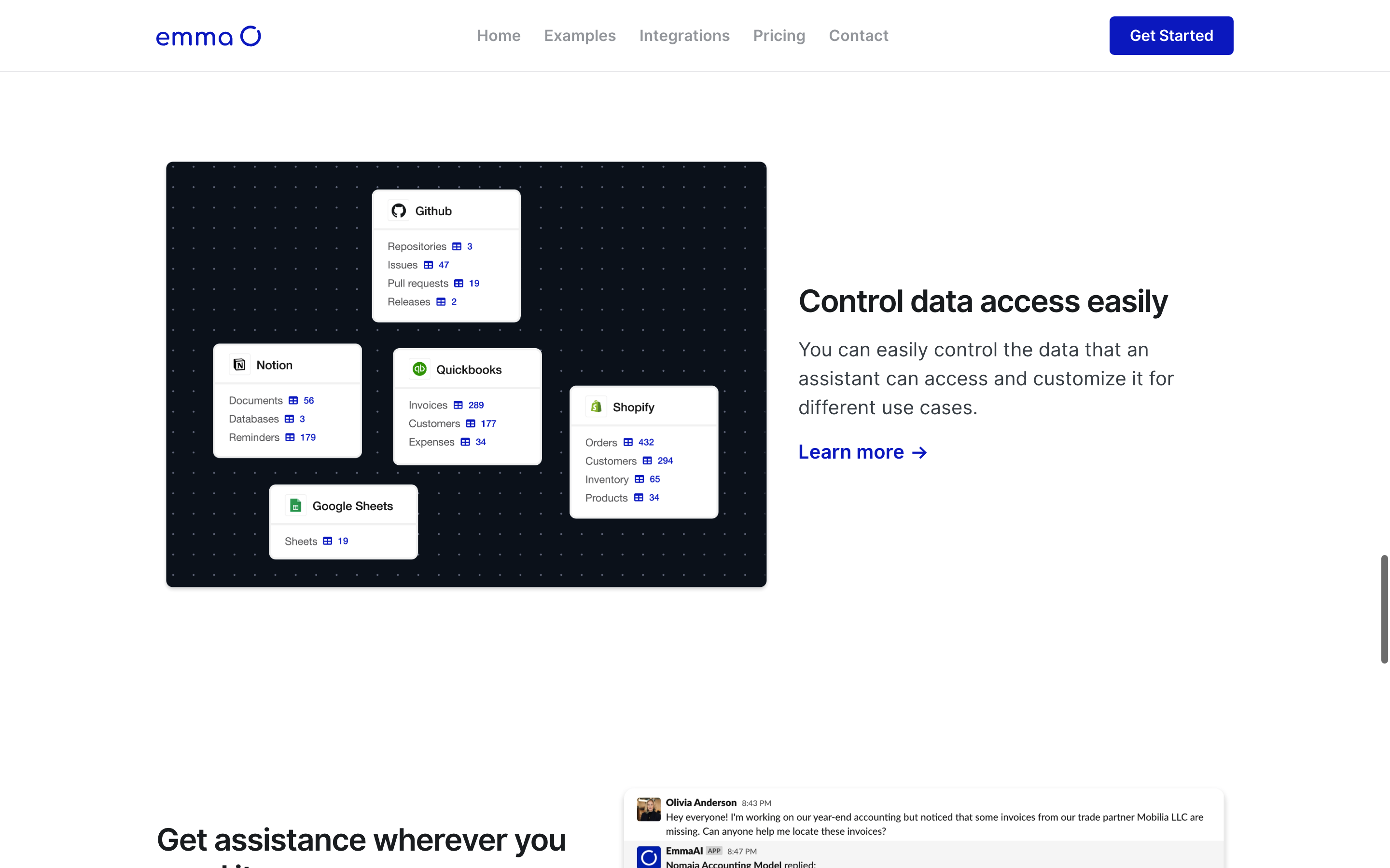 Screenshot of Emma AI