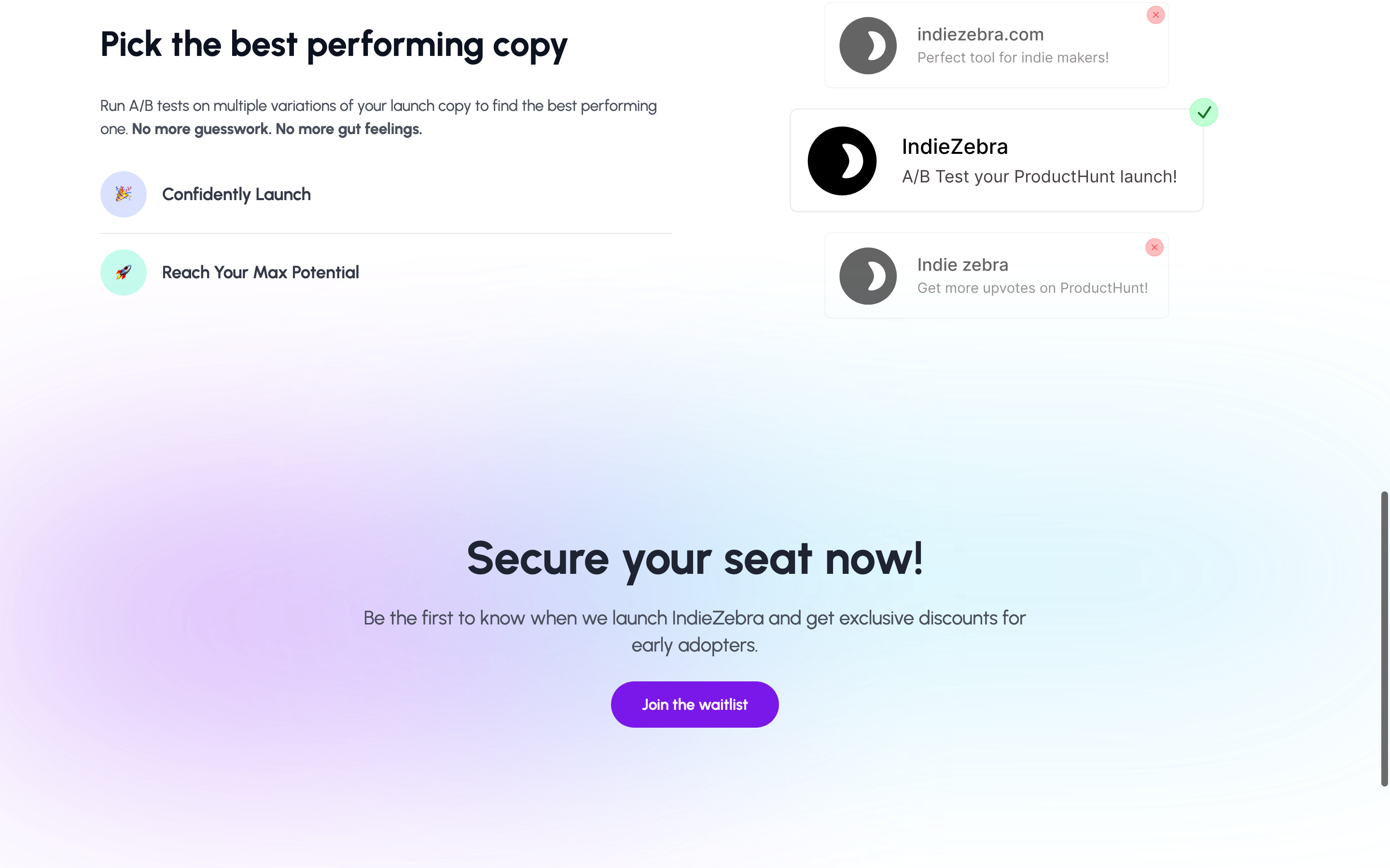 Screenshot of Indiezebra