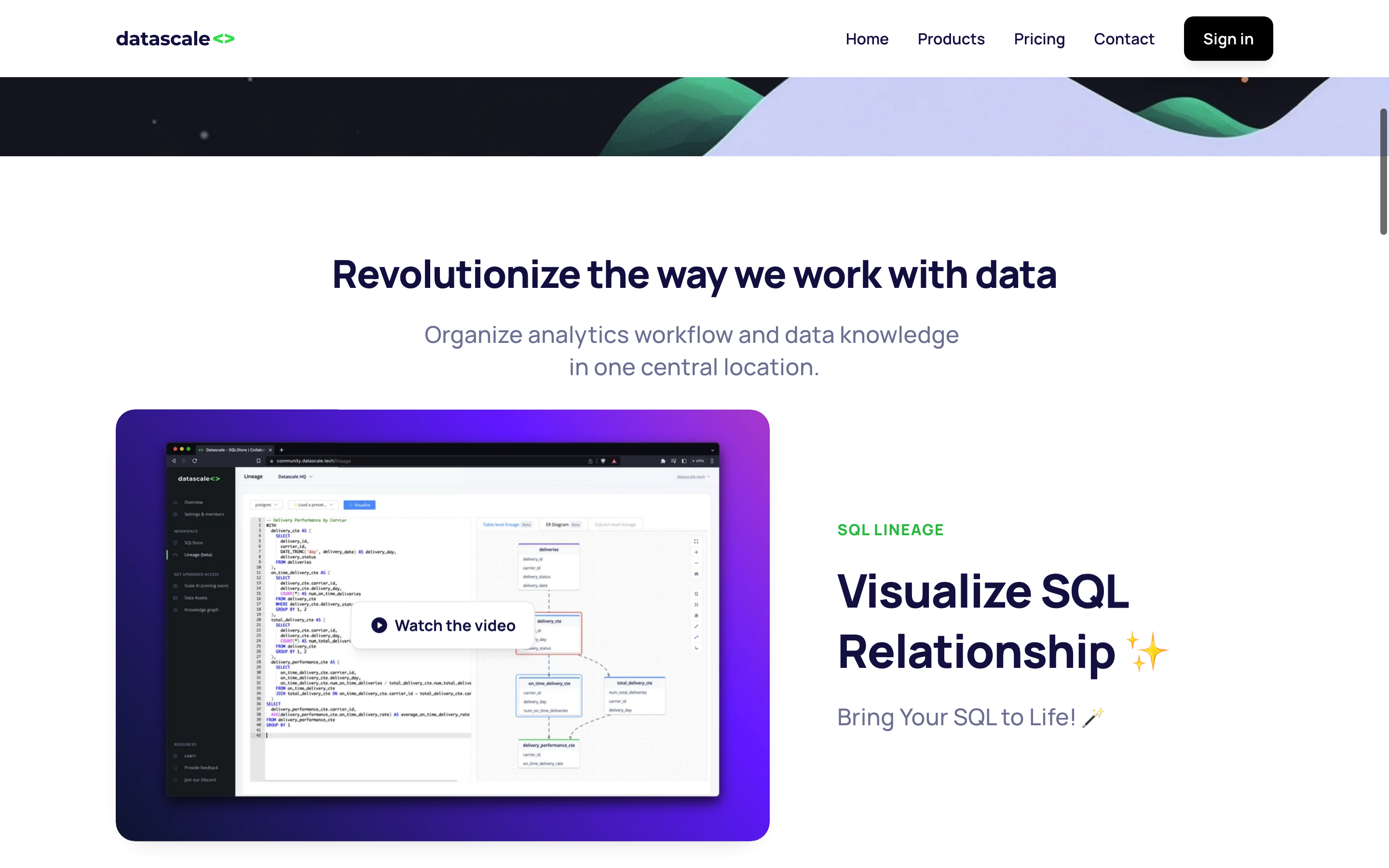 Screenshot of Datascale