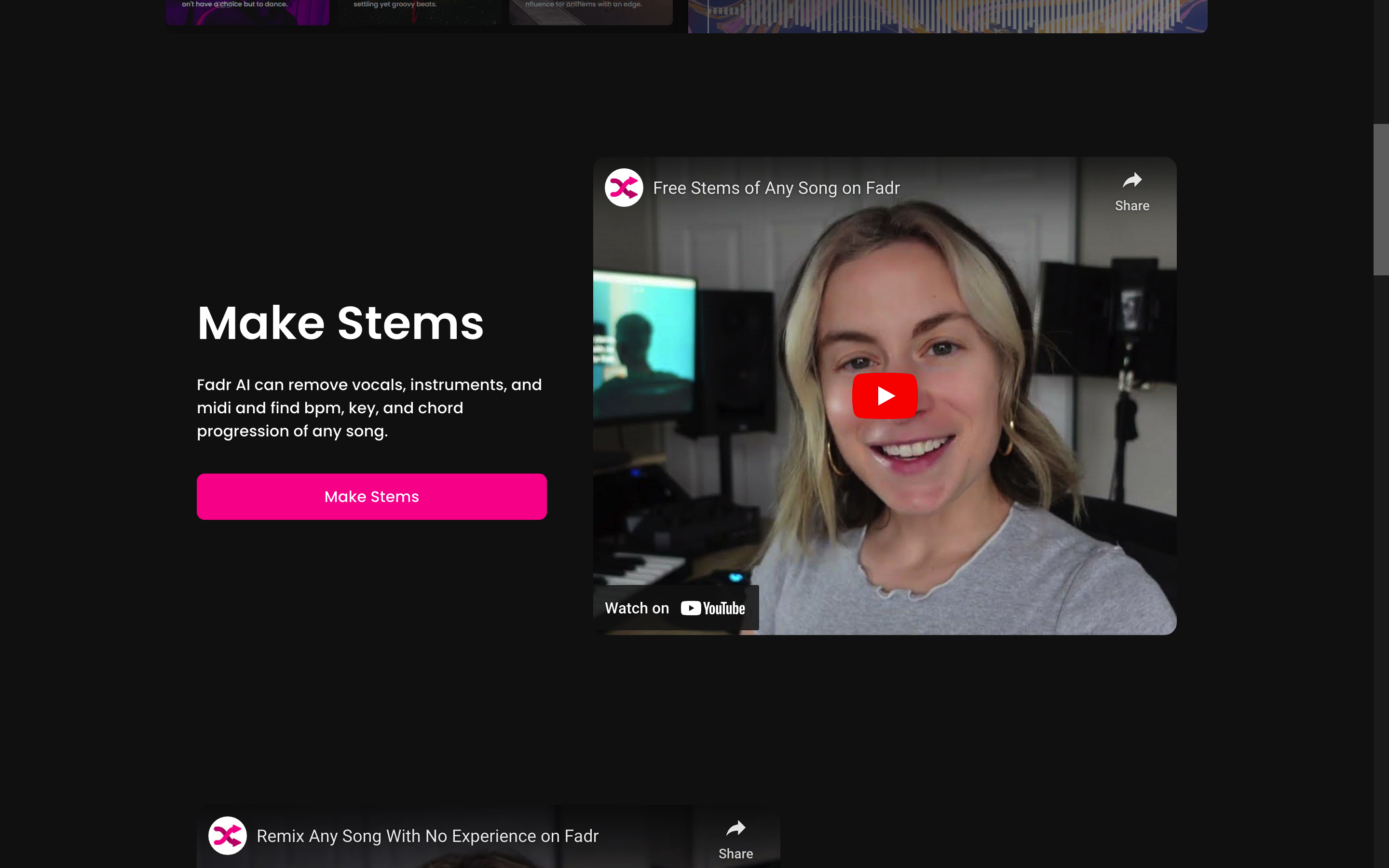 Screenshot of Fadr