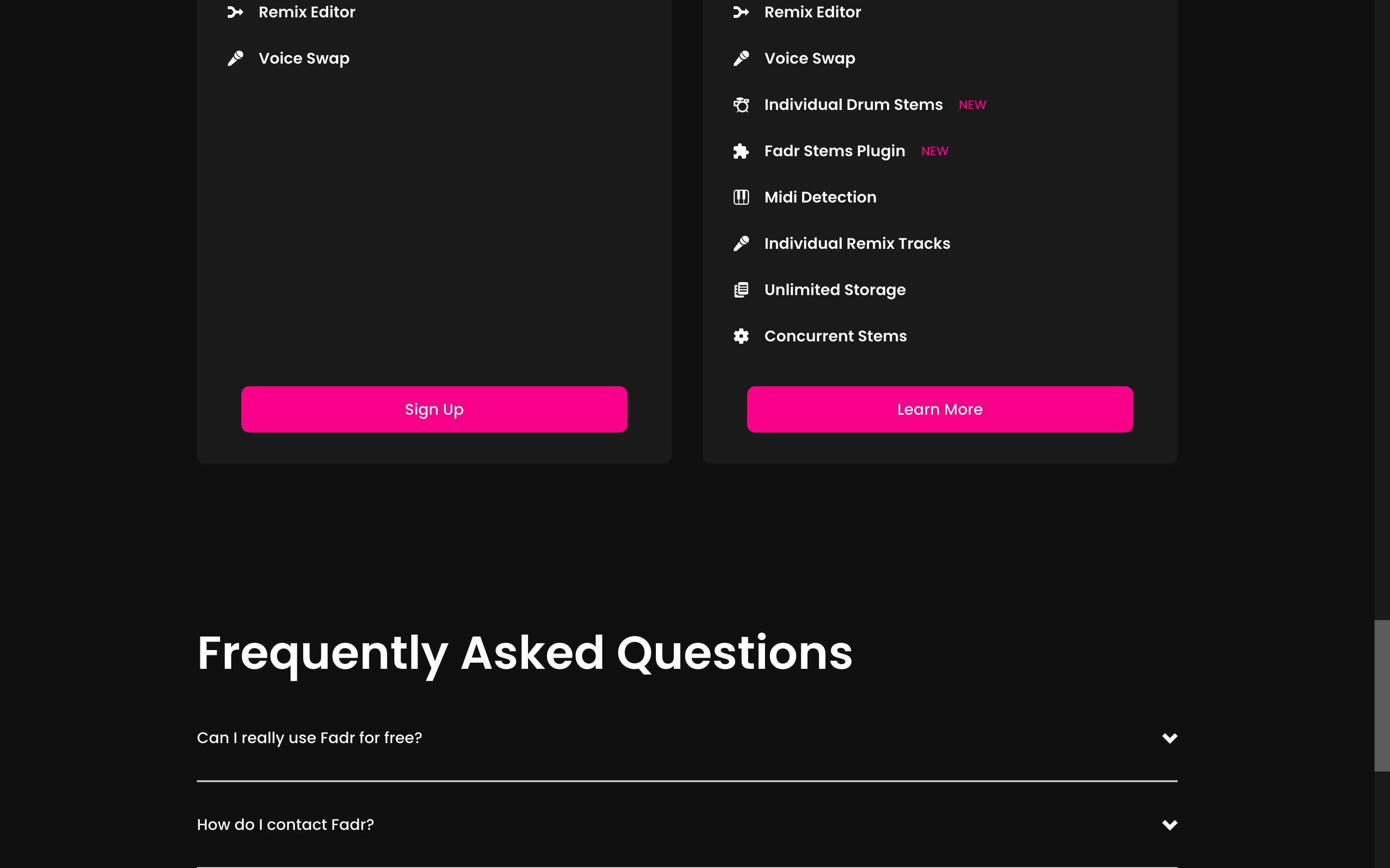 Screenshot of Fadr