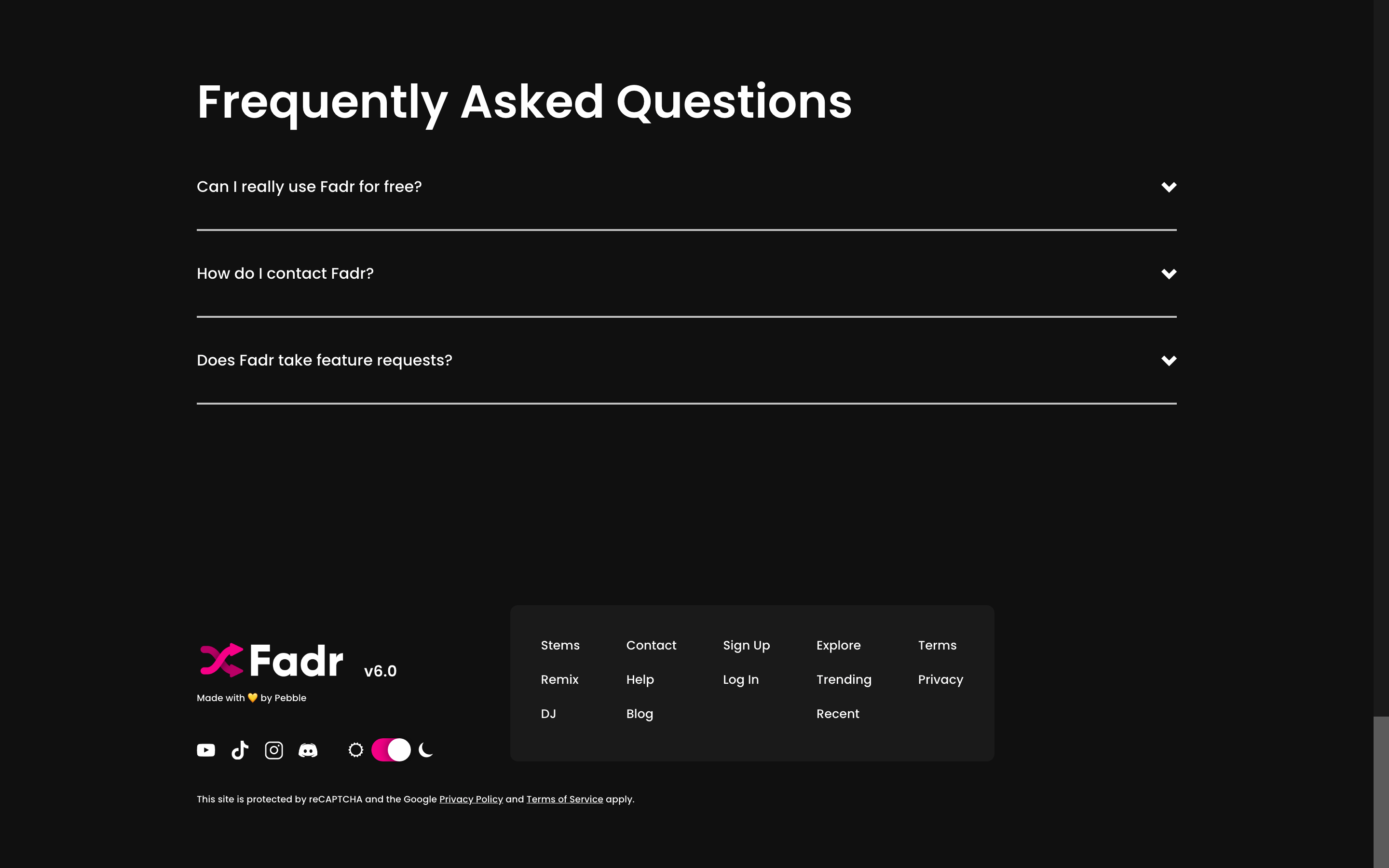 Screenshot of Fadr