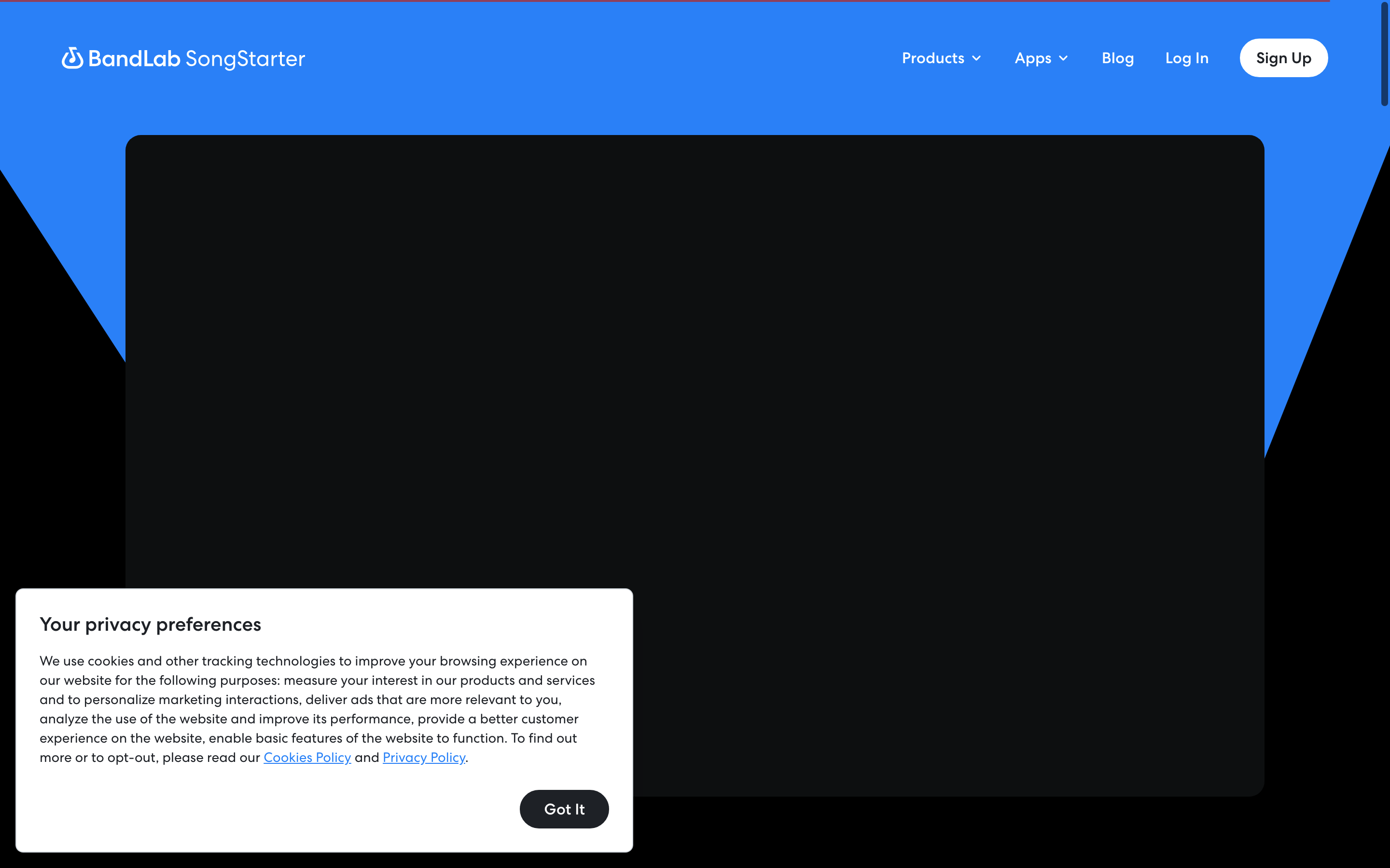 Screenshot of SongStarter