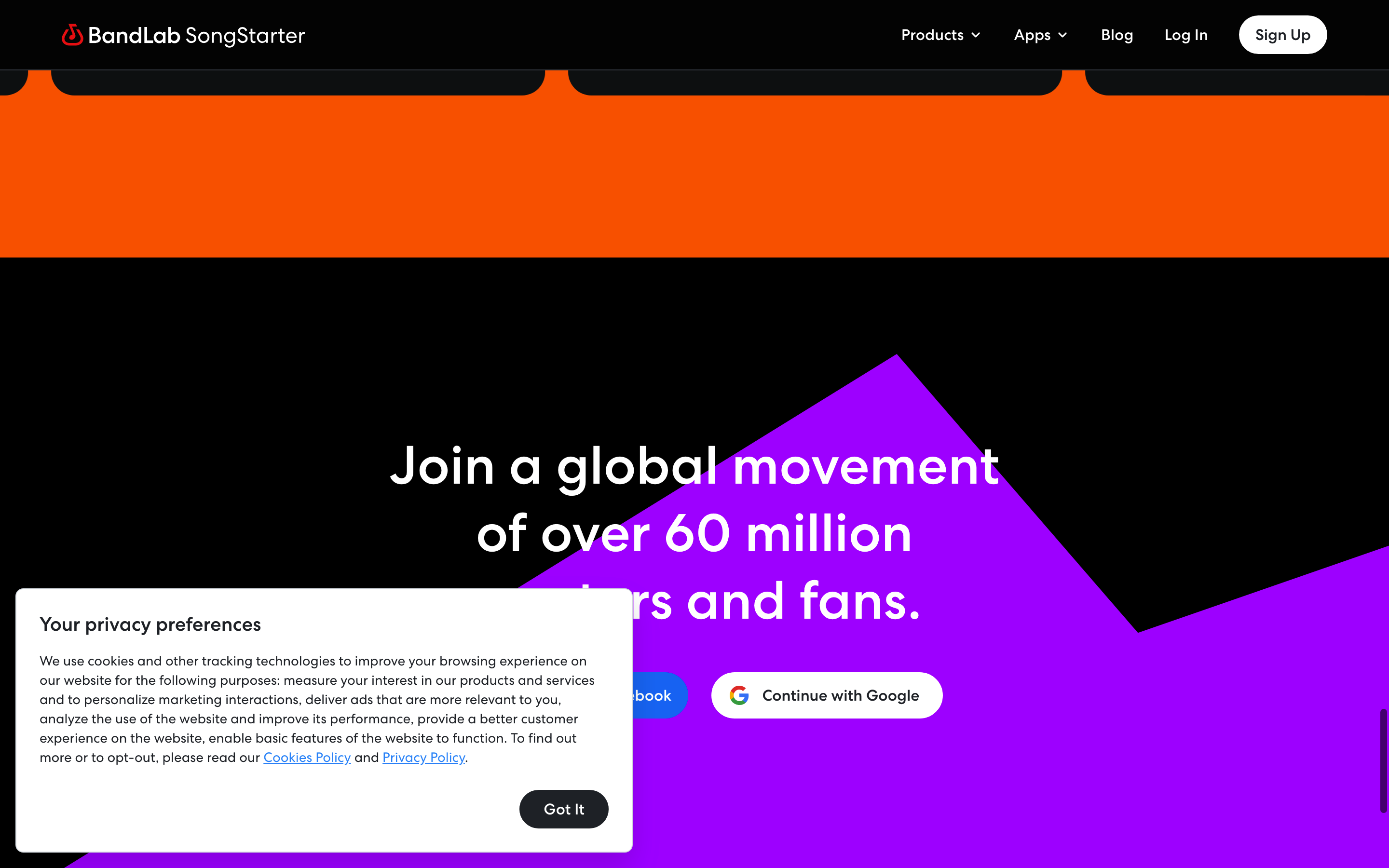 Screenshot of SongStarter