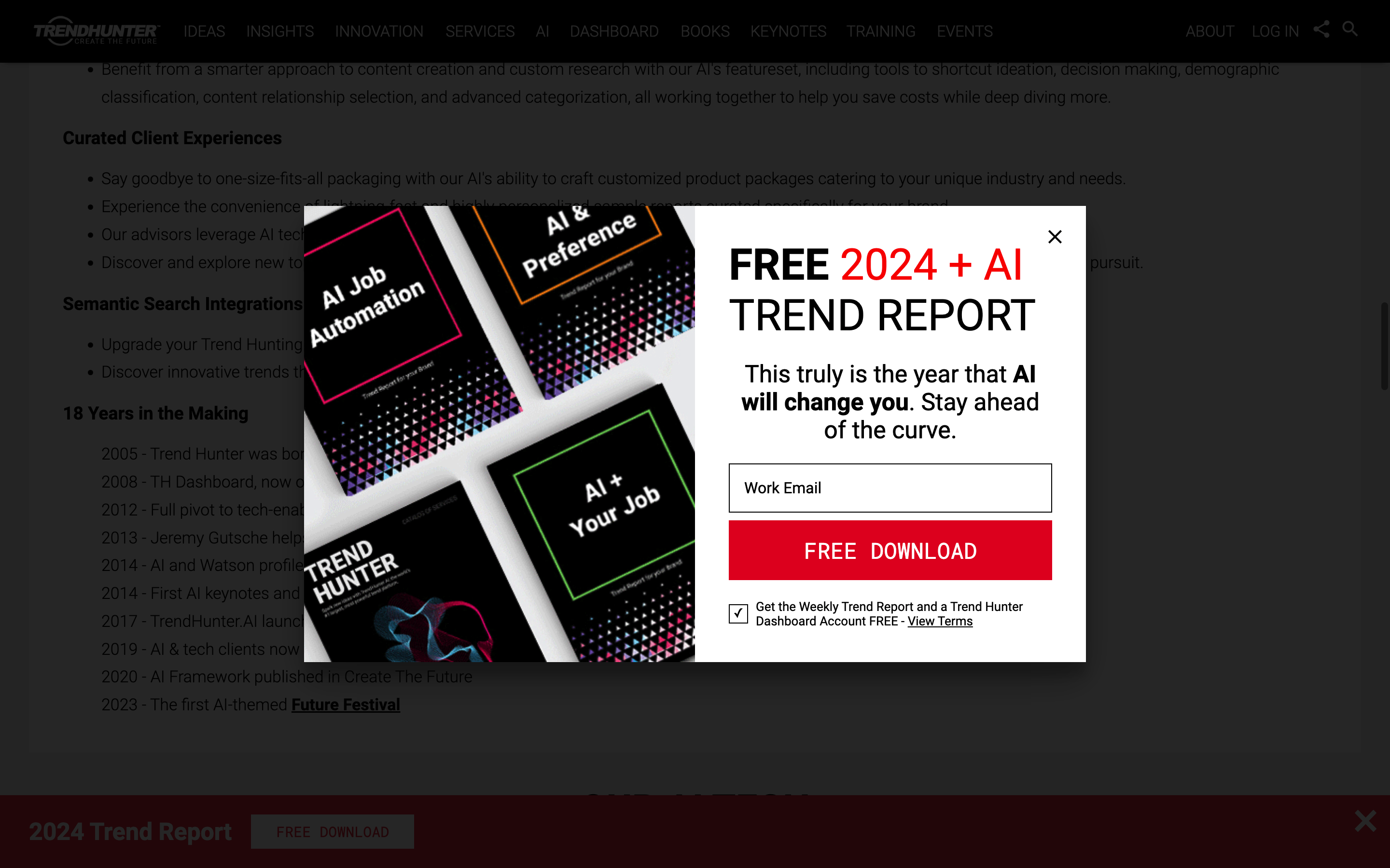 Screenshot of Trend Hunter