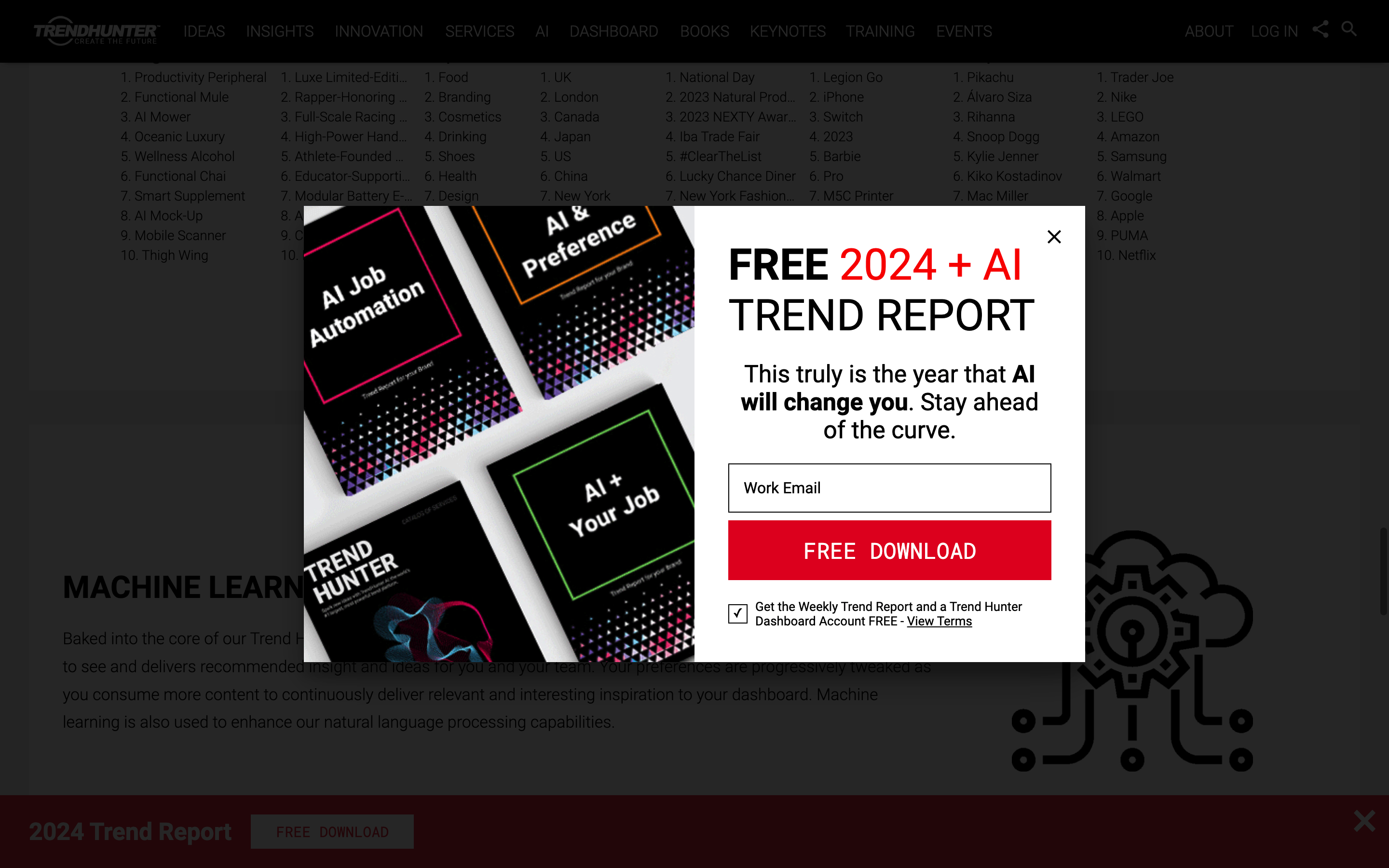 Screenshot of Trend Hunter