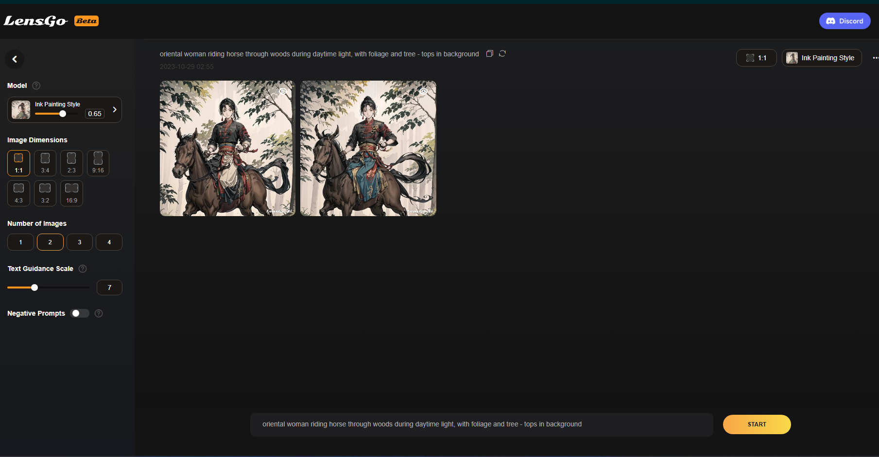 Screenshot of lensgo AI