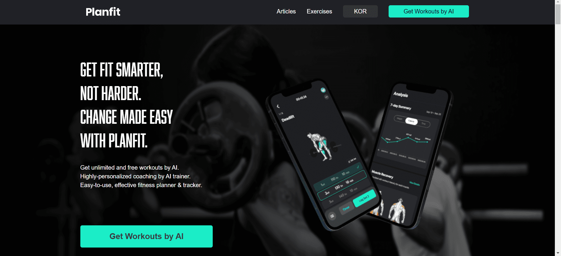 Screenshot of Planfit