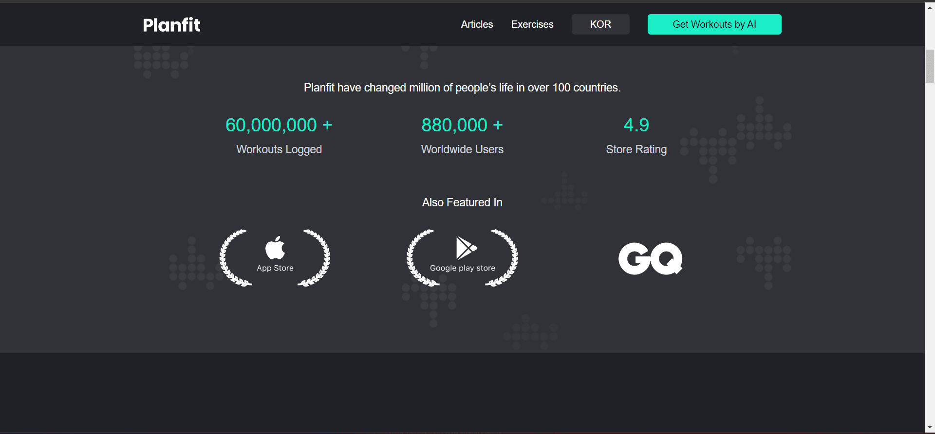 Screenshot of Planfit