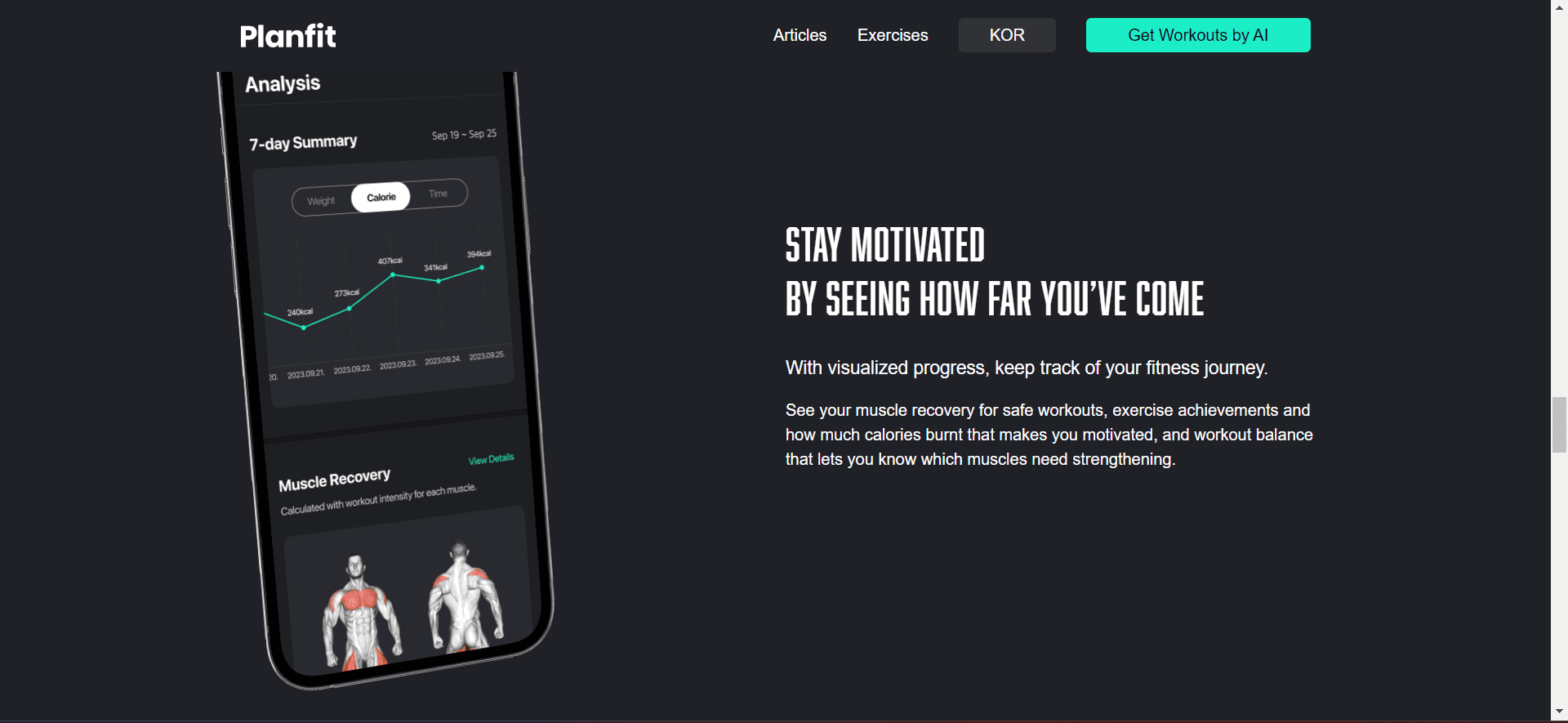 Screenshot of Planfit