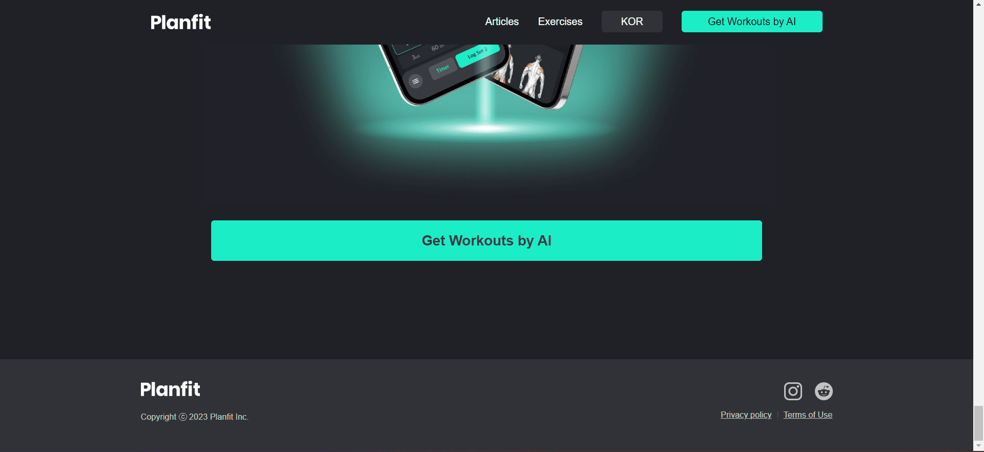 Screenshot of Planfit