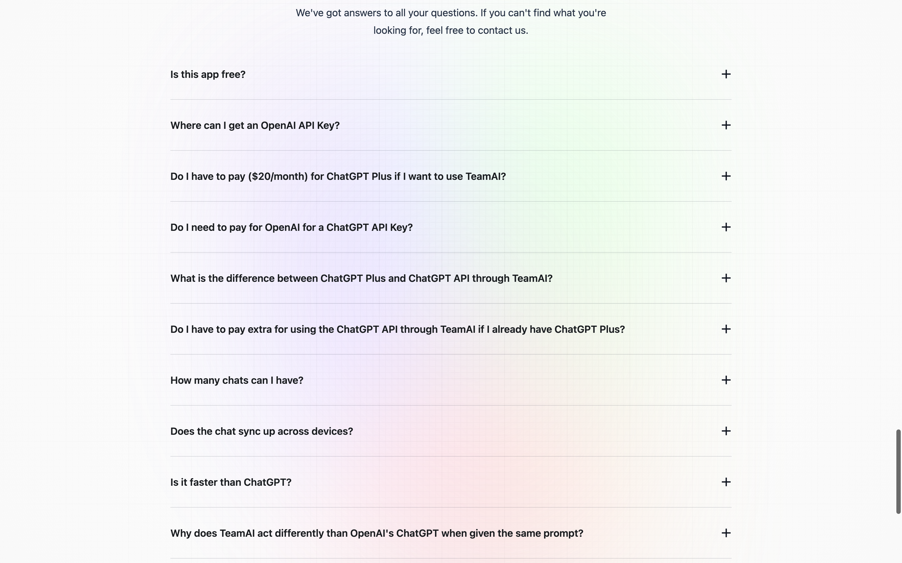 Screenshot of ChatABC